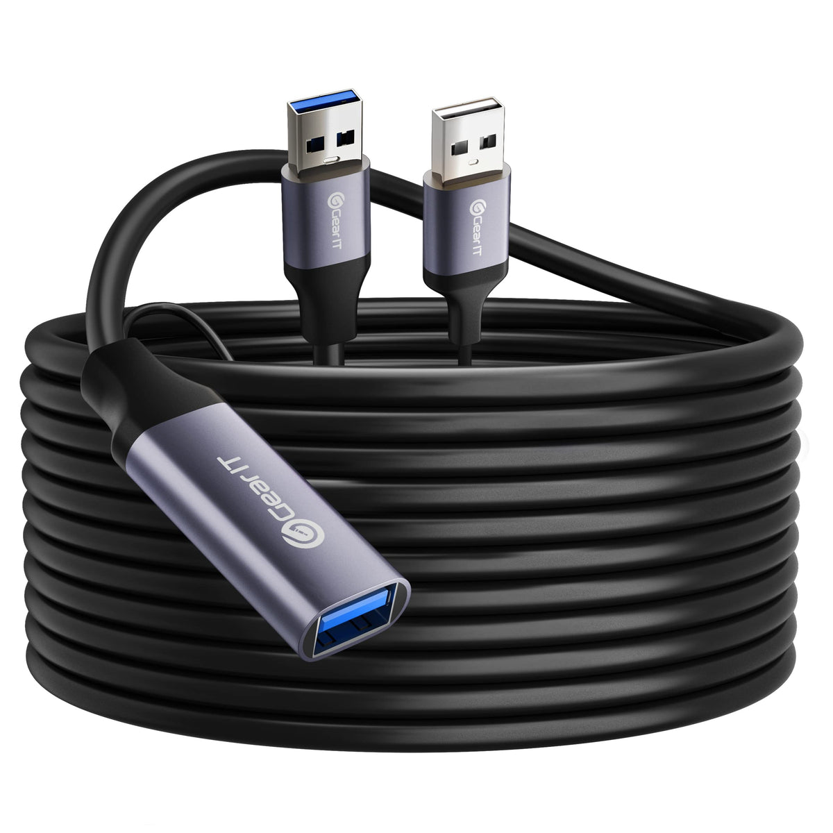 Gearit Usb 3.0 Active Extension Cable (20 Feet) A Male To A Female Usb Repeater With Signal Booster For Oculus Rift, Quest Link,