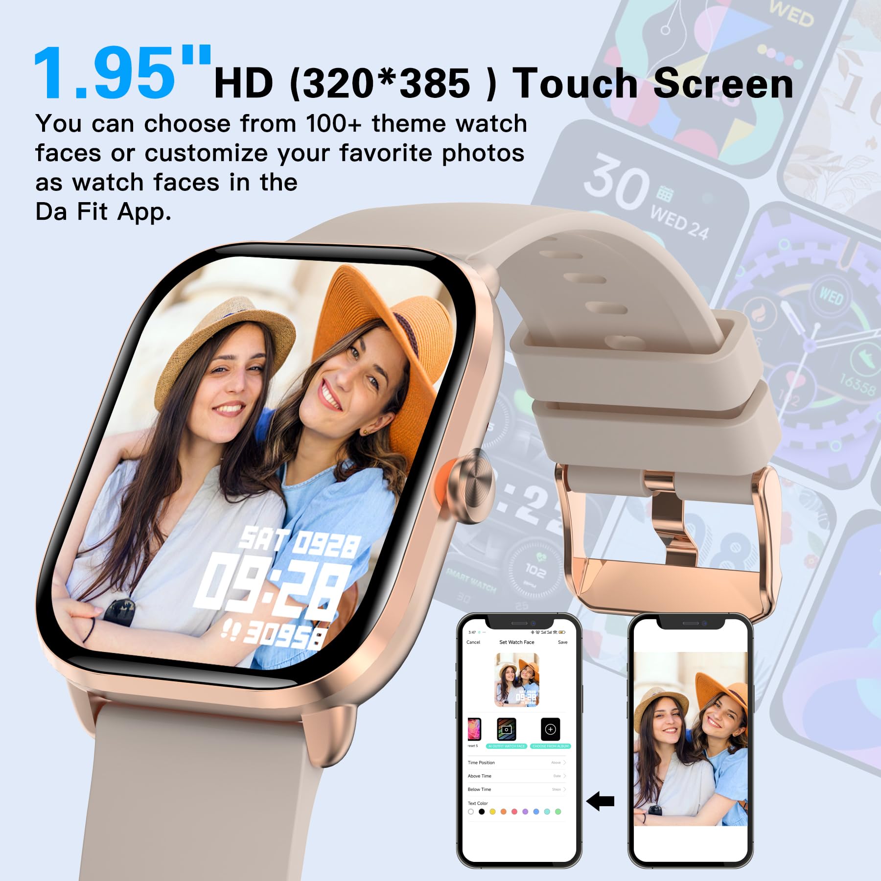 Bribejat Smart Watch For Women Men(Answer/Make Call), Hd 1.95 Zinc Alloy Case Smartwatch, Waterproof Fitness Tracker Pedometer