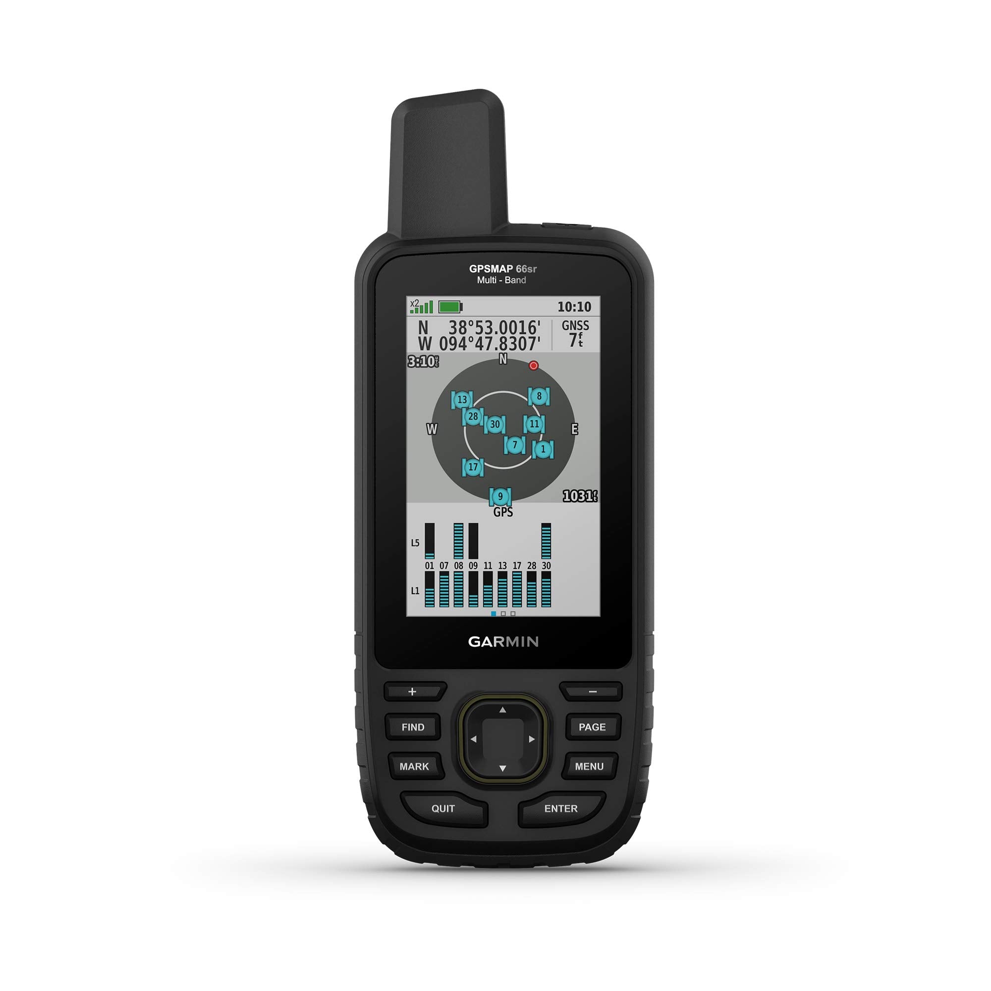 Garmin Gpsmap 66Sr, Hiking Handheld With Expanded Gnss And Multi-Band Technologyhandheld, 3 Color Display (010-02431-00) , Black