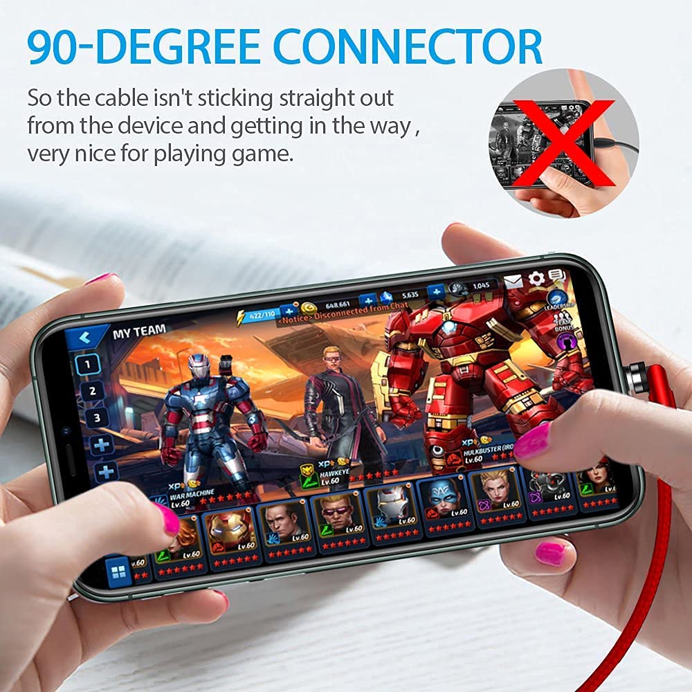 540� Rotation Magnetic Charging Cable(7 Pack, 1.6Ft/3.3Ft/3.3Ft/6.6Ft/6.6Ft/10Ft/10Ft)Nylon Braided Usb C Magnetic Phone Charger, 3 In 1 Magnetic Cable Compatible With Micro Usb, Type C Iproduct Etc