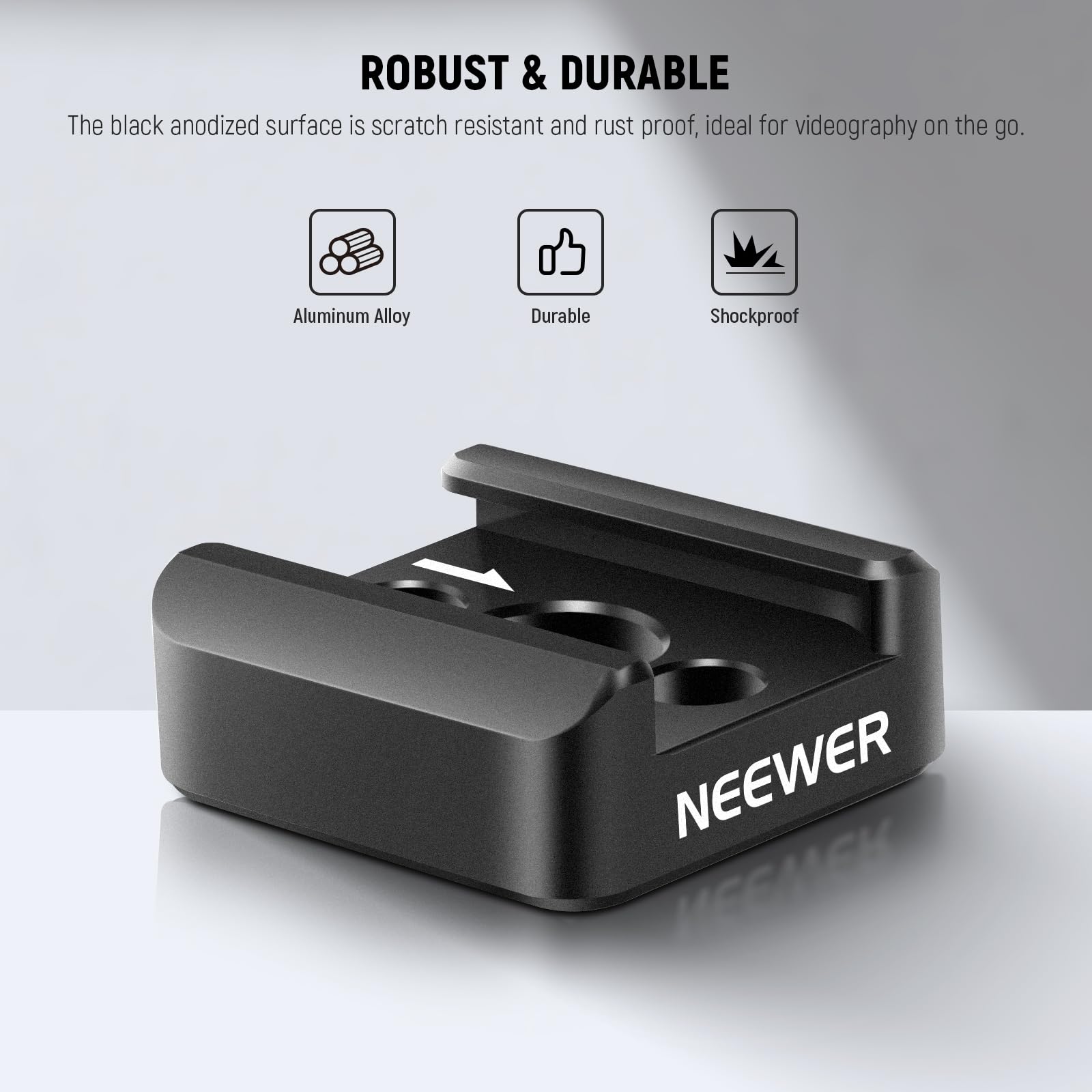 Neewer 3 Pack Cold Shoe Mount Adapter, Cold Shoe Bracket With 1/4'' Thread, Compatible With Smallrig Dslr Camera Cage Microphone
