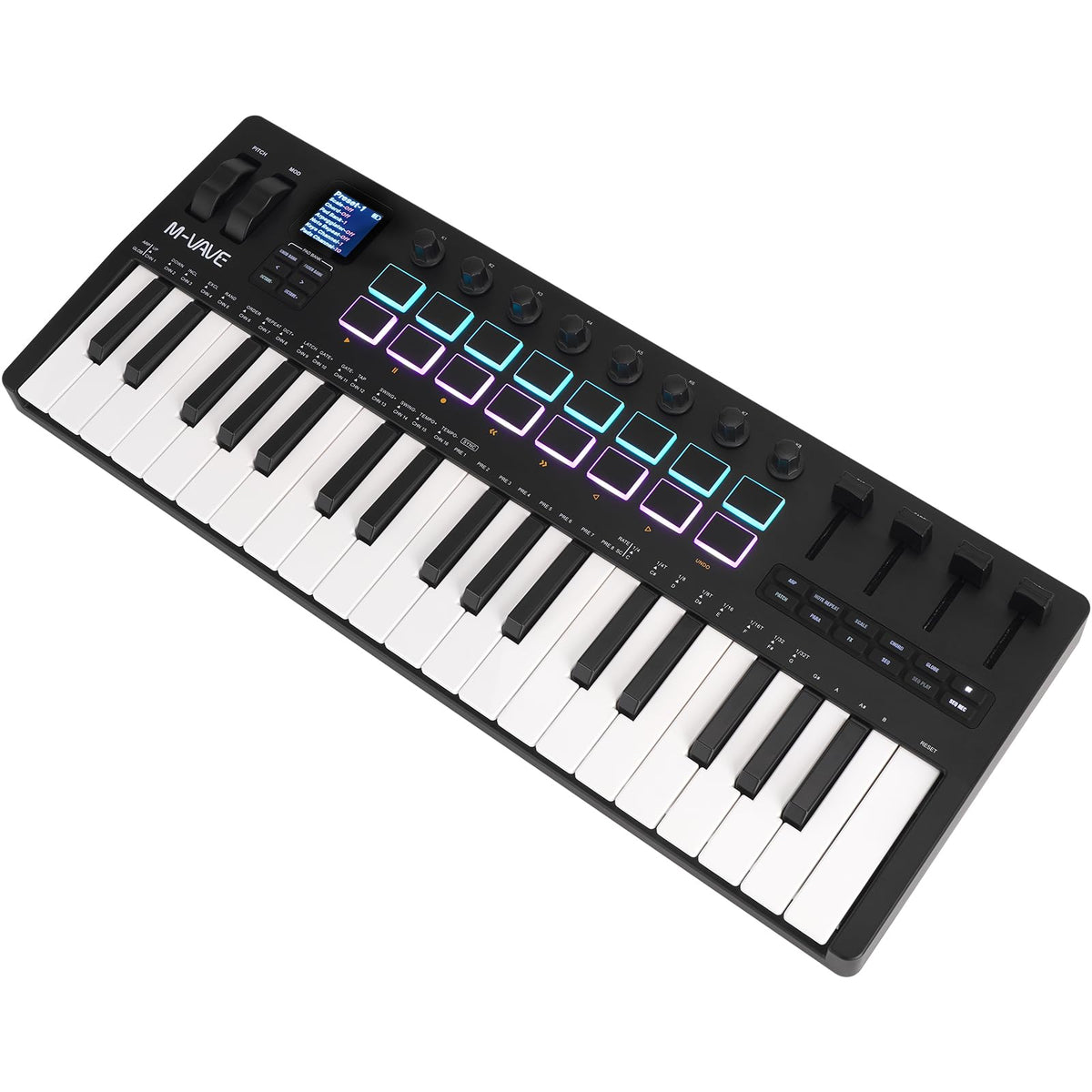 M-VAVE 37 Key USB MIDI Keyboard Controller With 16 Backlit Drum Pads ...
