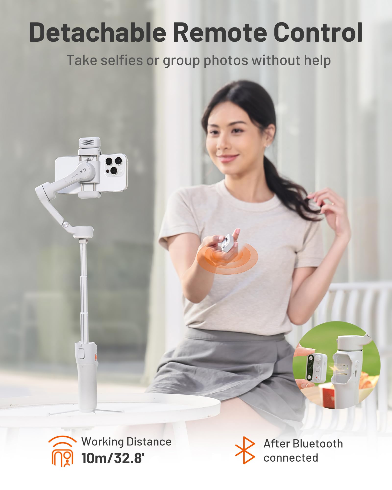 Hohem Isteady X3 Gimbal Stabilizer For Iphone, Foldable Phone Gimbal Object Tracking, Remote Control, 3-Axis Phone Stabilizer Bu