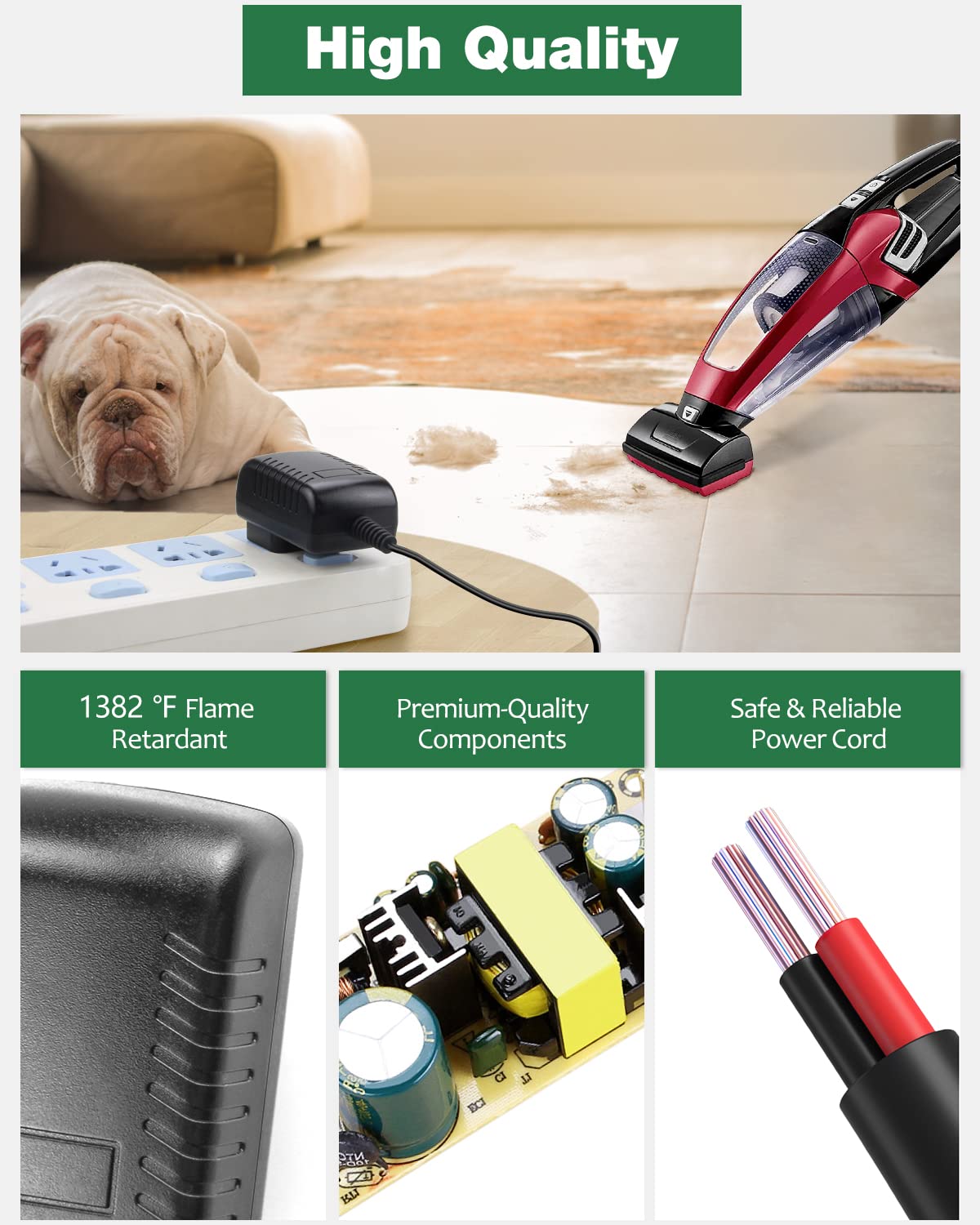 Charger For Bissell Pet Hair Vacuum 2390 2390A 23903 2284 2284W, Compatible With Bissell 14.4V Lithium Ion Cordless Hand Vacuum