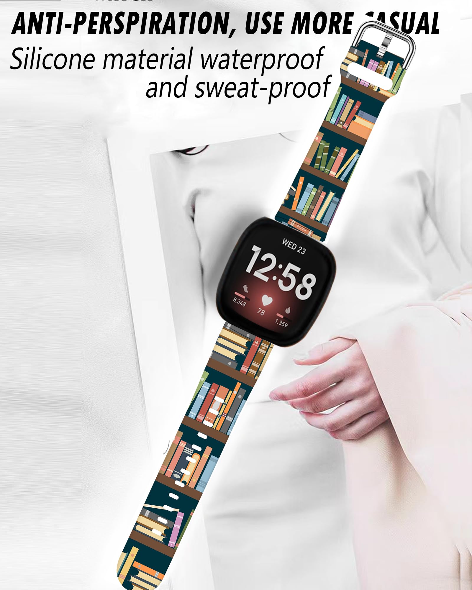 Lnzlking Sport Band Compatible With Versa 4/3, Sense 2 - Elastic Replacement Wristbands For Women & Men Smart Watch