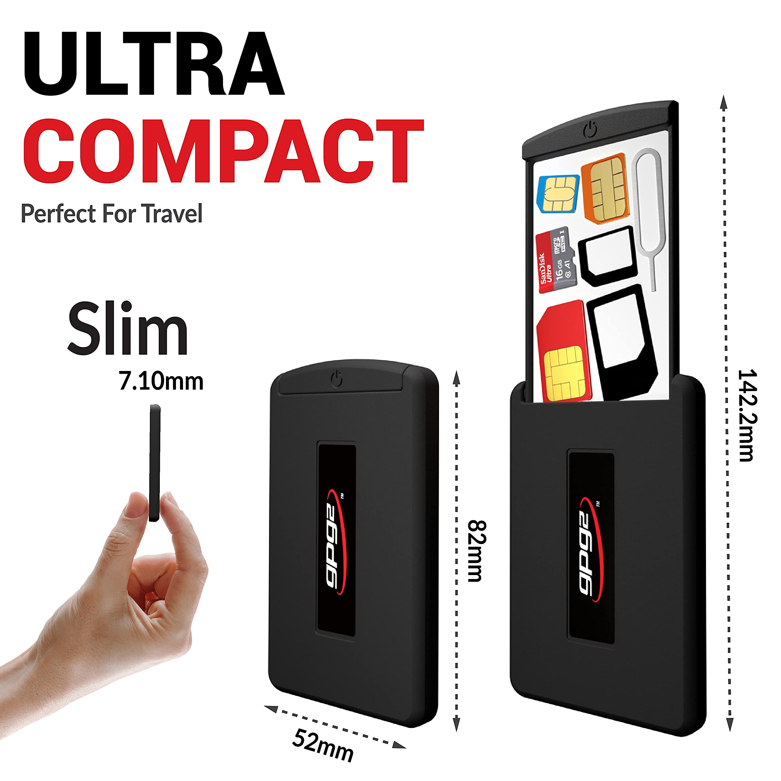 Mobile Safe Case For Travel, Sim Card Holder Hard Case, Compact Sim Card Storage Organizer Holds All Sim Cards, Nano Sim Cards,