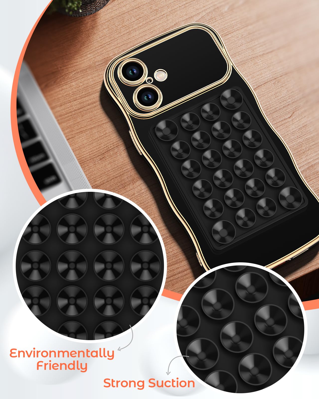 Miss Arts For Iphone 16 Case - Phone Case With Suction Cup Phone Mount [Hands-Free Strong Suction Grip Holder For Selfies And Vi