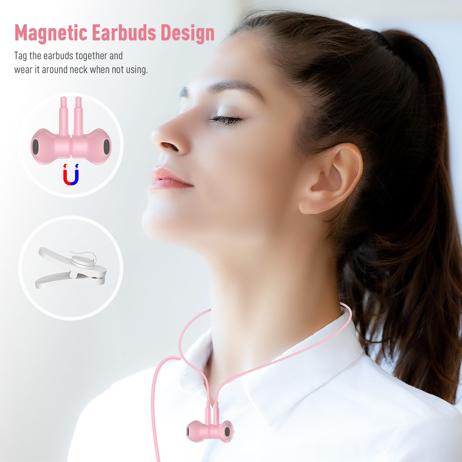 Usb Headphone For Pc Laptop Magnetic 7.5Ft Wired Earbuds Computer Headset With Microphone Control Mute Mic Lightweight Noise Iso