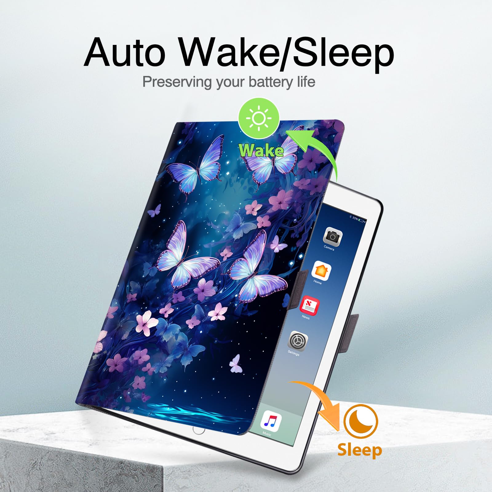 Anpredo Case For Ipad 9.7 Inch 6Th/5Th Generation 2018/2017 With Auto Wake/Sleep, Magnetic Clasp, Protective Smart Folio Cases F