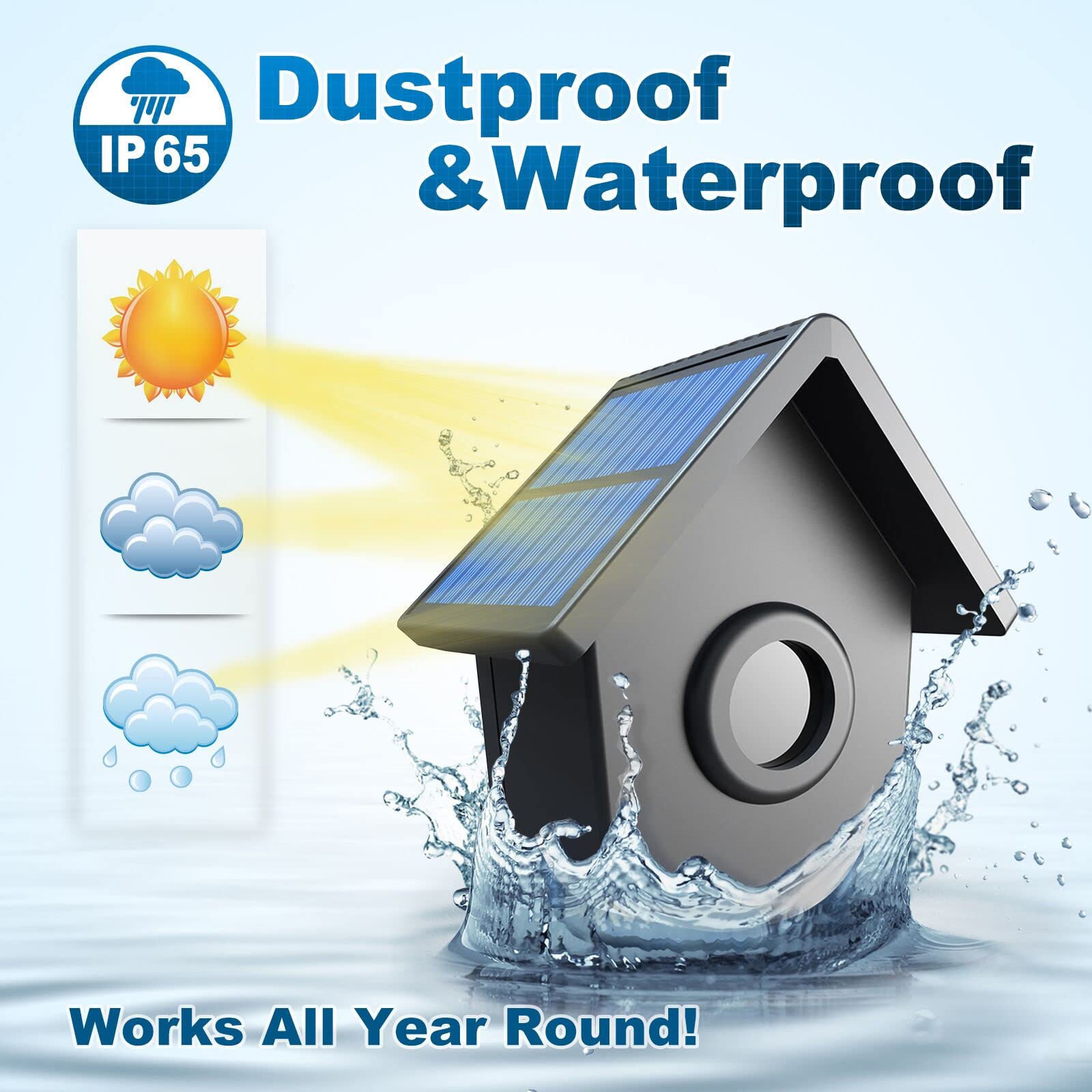 Htzsafe Driveway Alarm  Driveway Alarms Wireless Outside Weatherproof Solar Motion Sensor&Detector  1/2 Mile Long Range Driveway Alarm System  1 Receiver + 2 Sensors