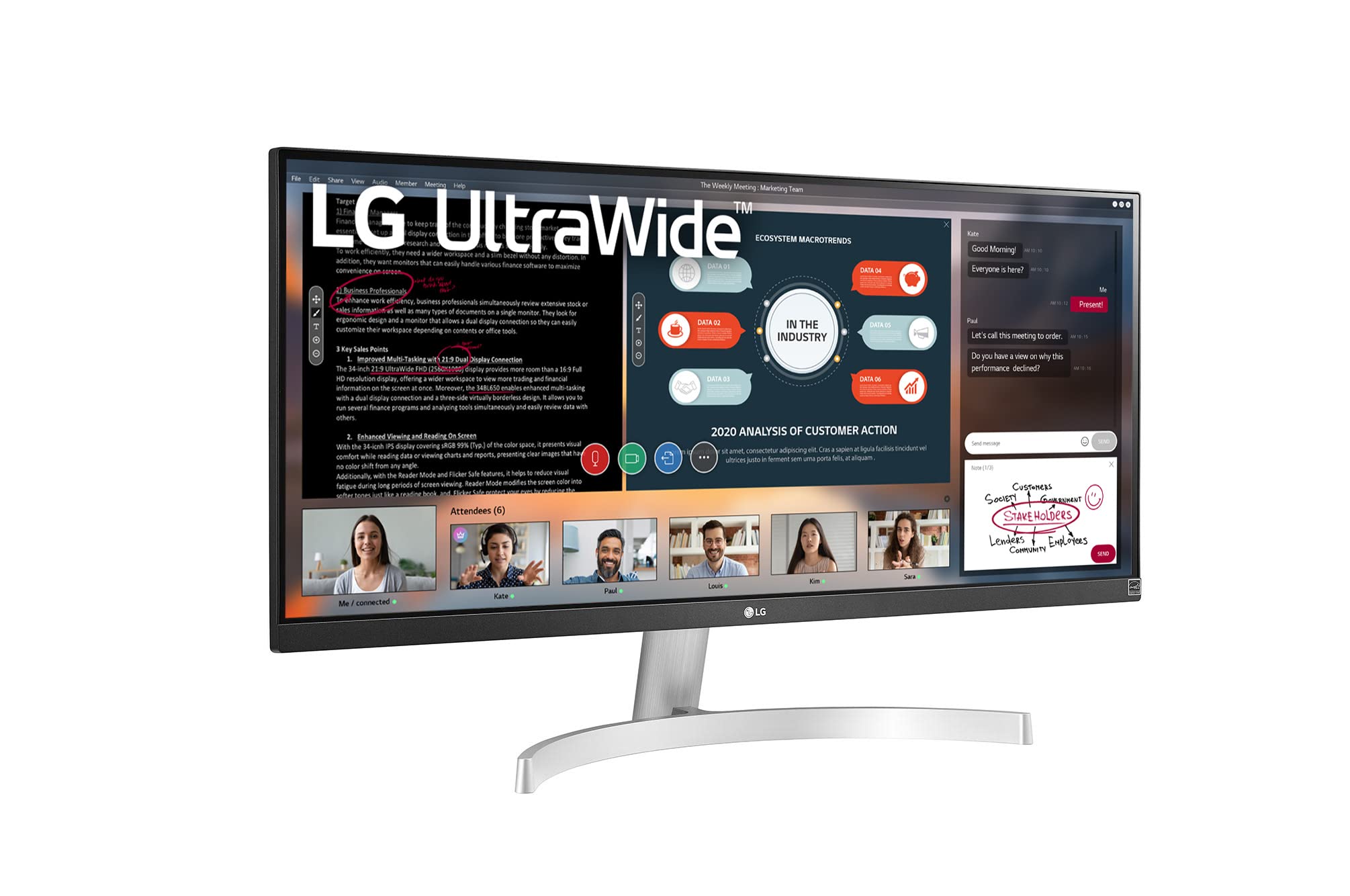Lg Ultrawide Wfhd 29 Inch Fhd 1080P Computer Monitor 29Wn600 W, Ips With Hdr 10 Compatibility, Silver