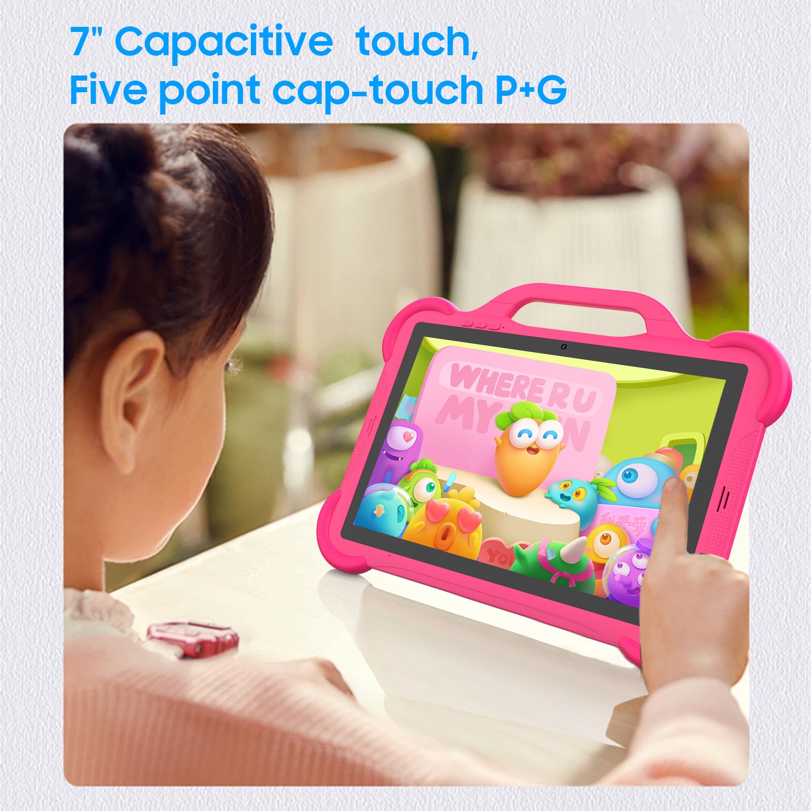 Android 13 Kids Tablet Toddler Tablet For Kids 10 Inch Tablet, 8Gb Ram+64Gb Rom Tableta For Boys Girls, 10.1'' Ips Safety Eye Pr