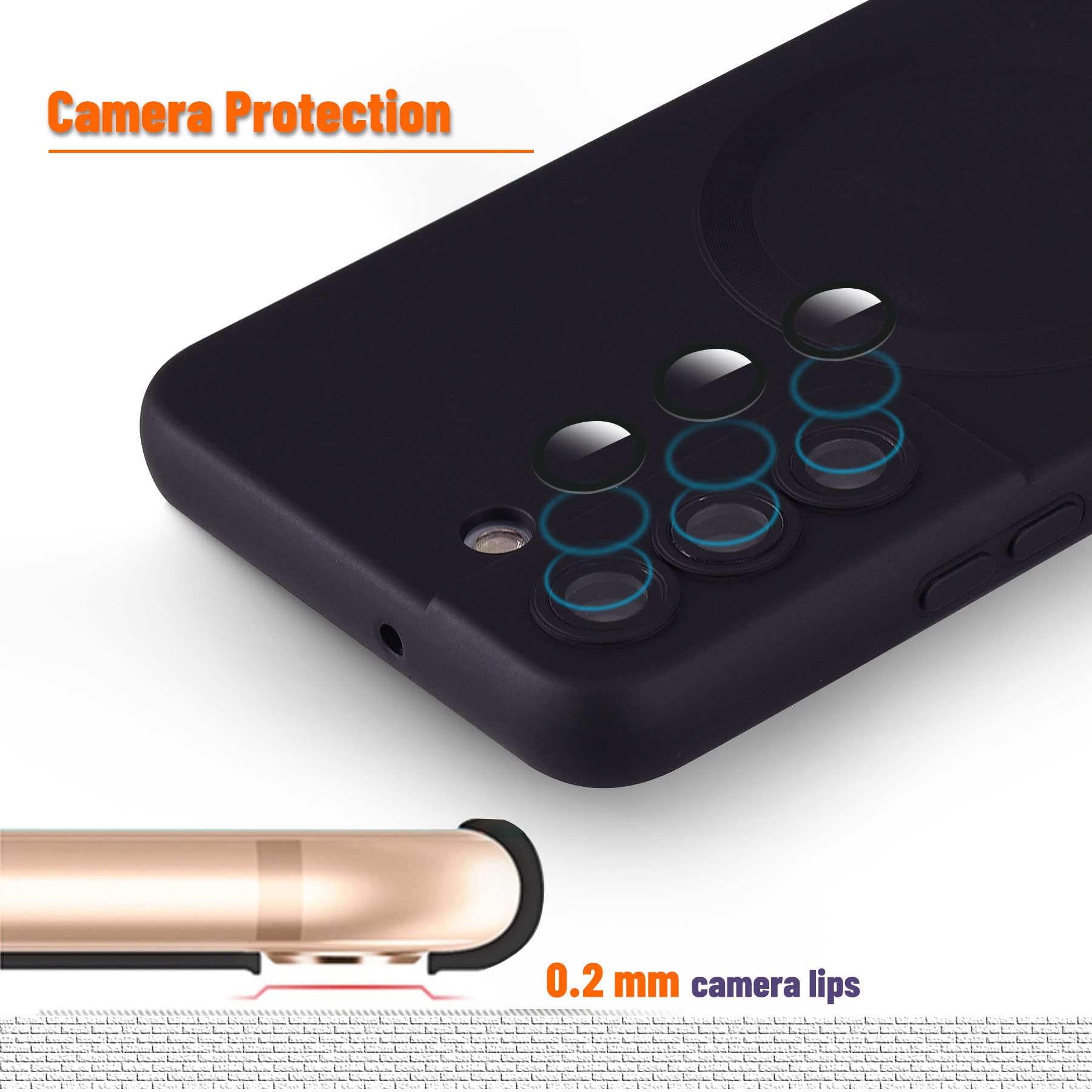 Yetagso Magnetic For Samsung Galaxy S22 Plus Case,Soft Silicone Samsung Galaxy S22 Plus Phone Case With Camera Protection,Anti S