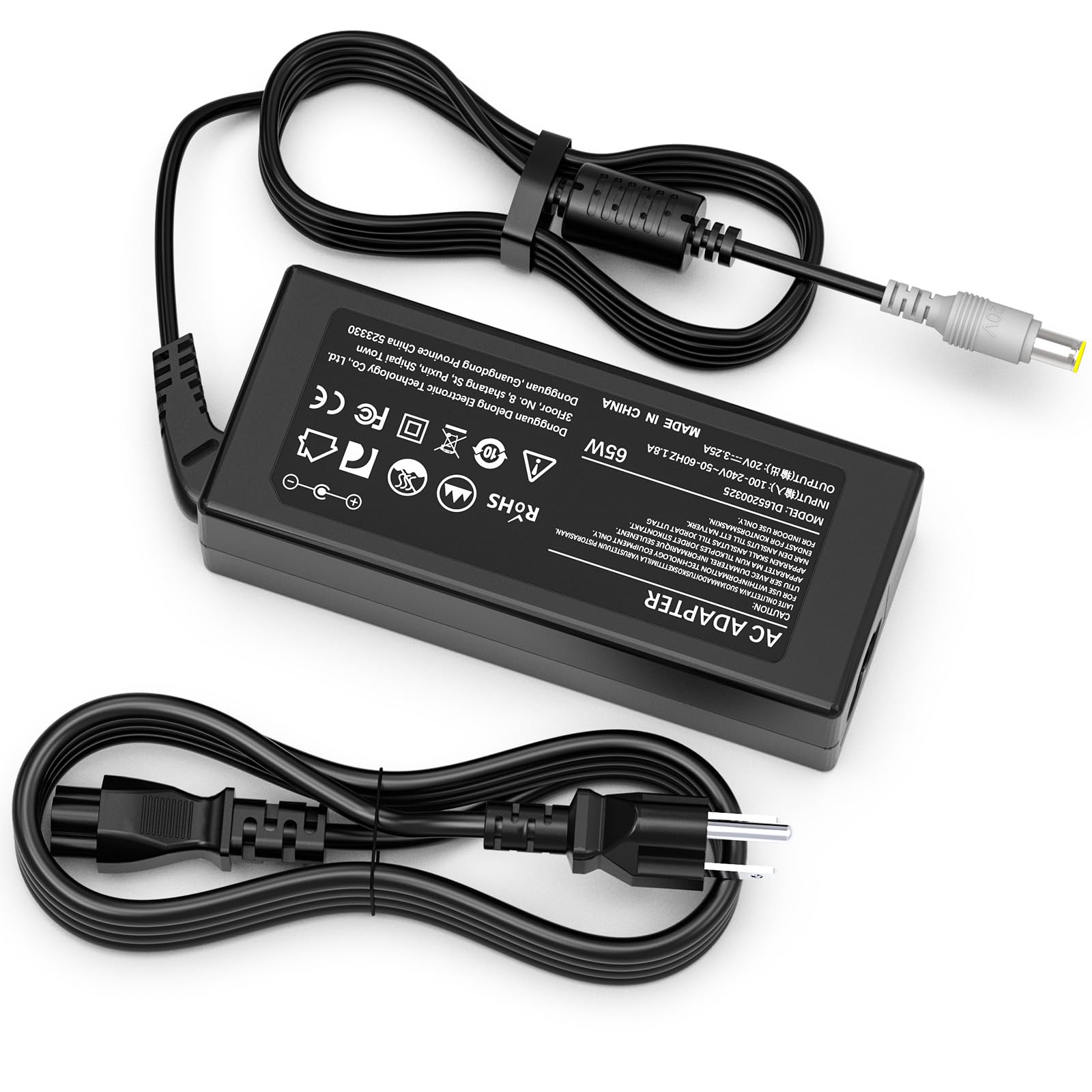 65W Laptop Charger For Lenovo Thinkpad E430 E520 E530 E535 E545; T400 T410 T420 T420S T520 T530 T61 Ac Adapter; Sl500 Sl510 X120E X130E X131E X140E X200 X230 X201 X220 X230T X300 X60 S230U Power Cord