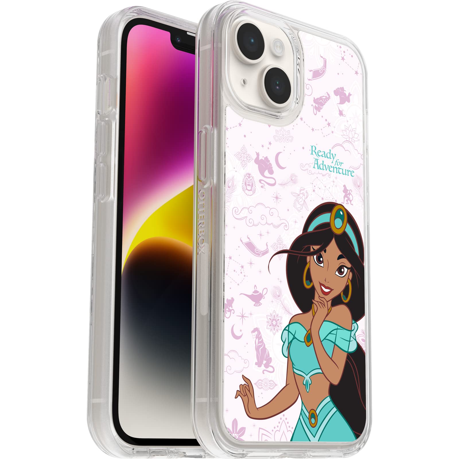 Otterbox Iphone 14 & Iphone 13 Symmetry Series+ Case   Jasmine Adventure, Ultra Sleek, Snaps To Magsafe, Raised Edges Protect Ca