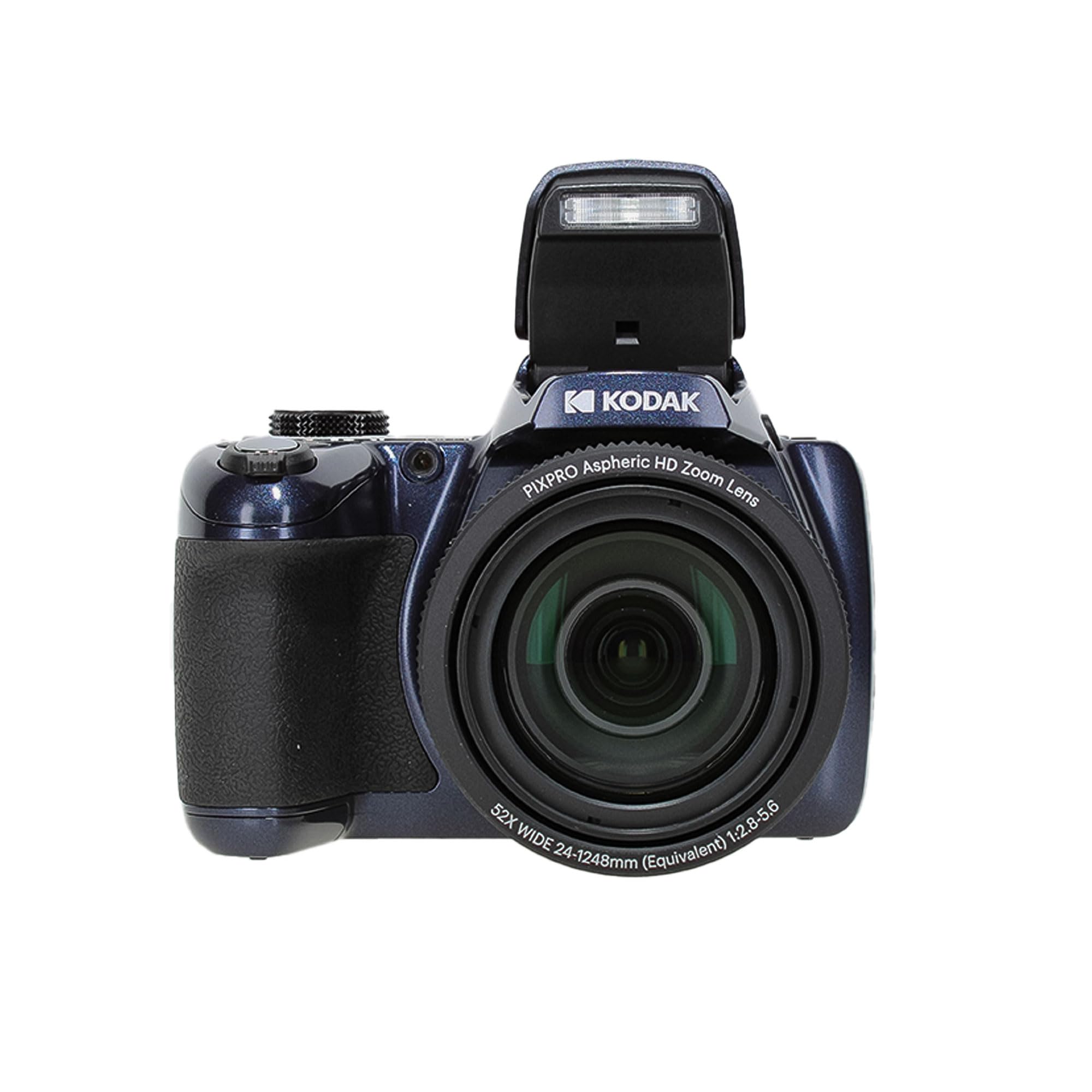 Kodak Pixpro Az528 Astro Zoom Bsi-Cmos Bridge Vlogging Digital Camera 16Mp 52X 1080P Wi-Fi (Midnight Blue) Bundle With 64Gb Memo