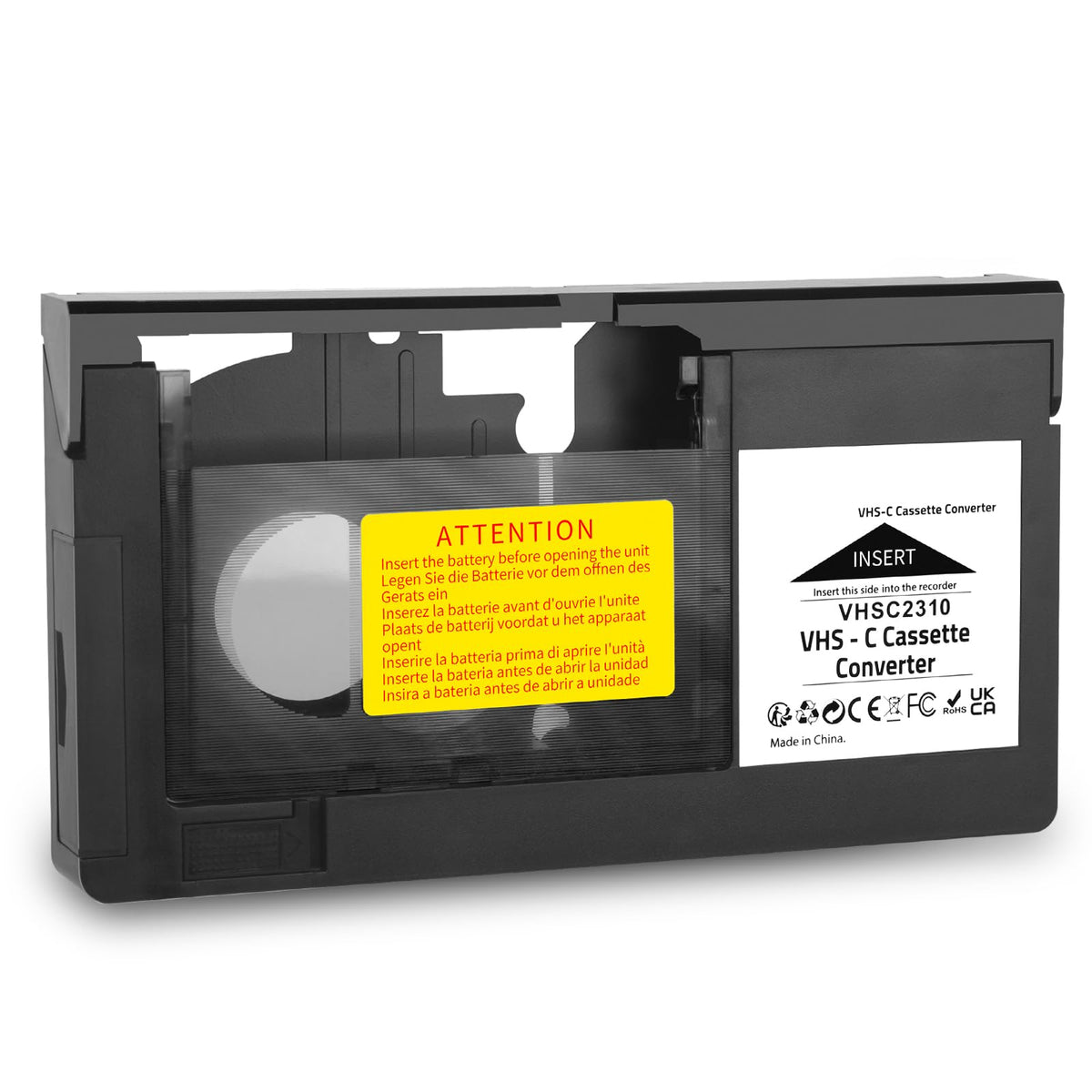Adplife Vhs C Cassette Adapter Compatible With Vhs C & S Vhs Camcorders   Jvc, Rca, Panasonic   Motorized Vhs Cassette Converter