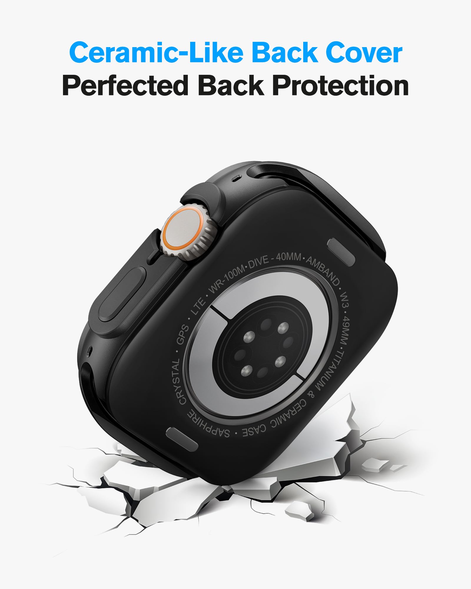 Amband Metal Case Screen Protector For Apple Watch Ultra 2/Ultra 49Mm, W3 Rugged Bumper Thin Frame + 9H Tempered Glass Film + Ce