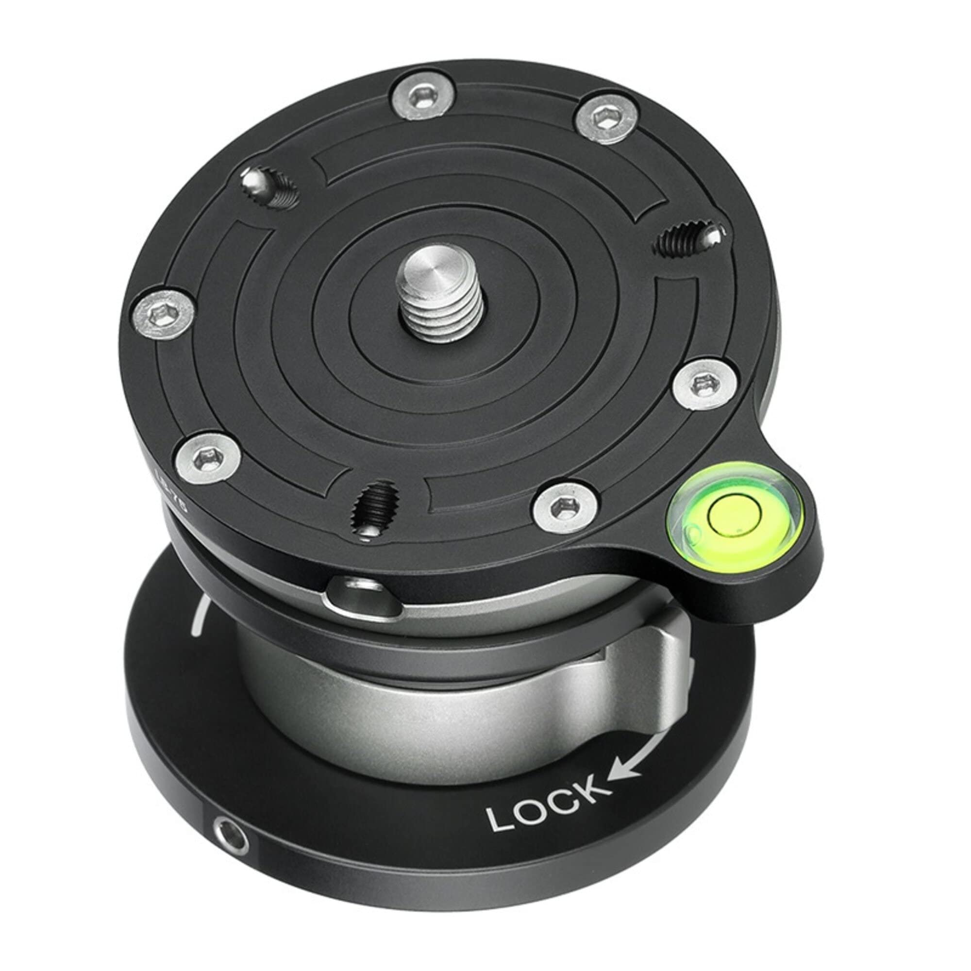 Leofoto Lb 75S 75Mm Leveling Base,For 70Mm Systematic Tripod, 3/8' 16 Threaded Base Mounting Socket, 3/8' 16 Mounting Stud,With Butterfly Lock Collar, 55Lb Max Load,  15� Tilt Compatible
