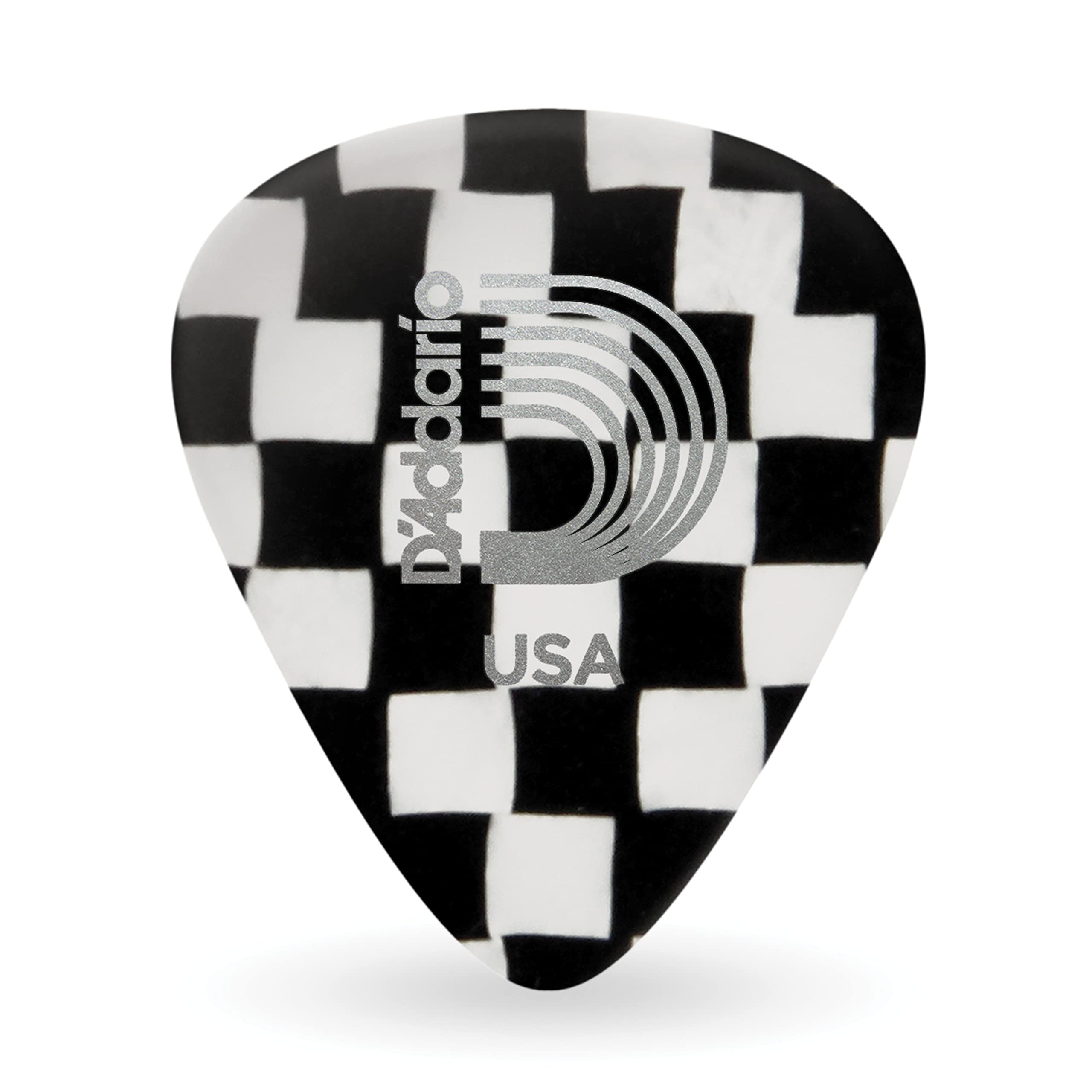 Daddario Checkerboard Celluloid Guitar Picks, Extra Heavy, 10 Pack