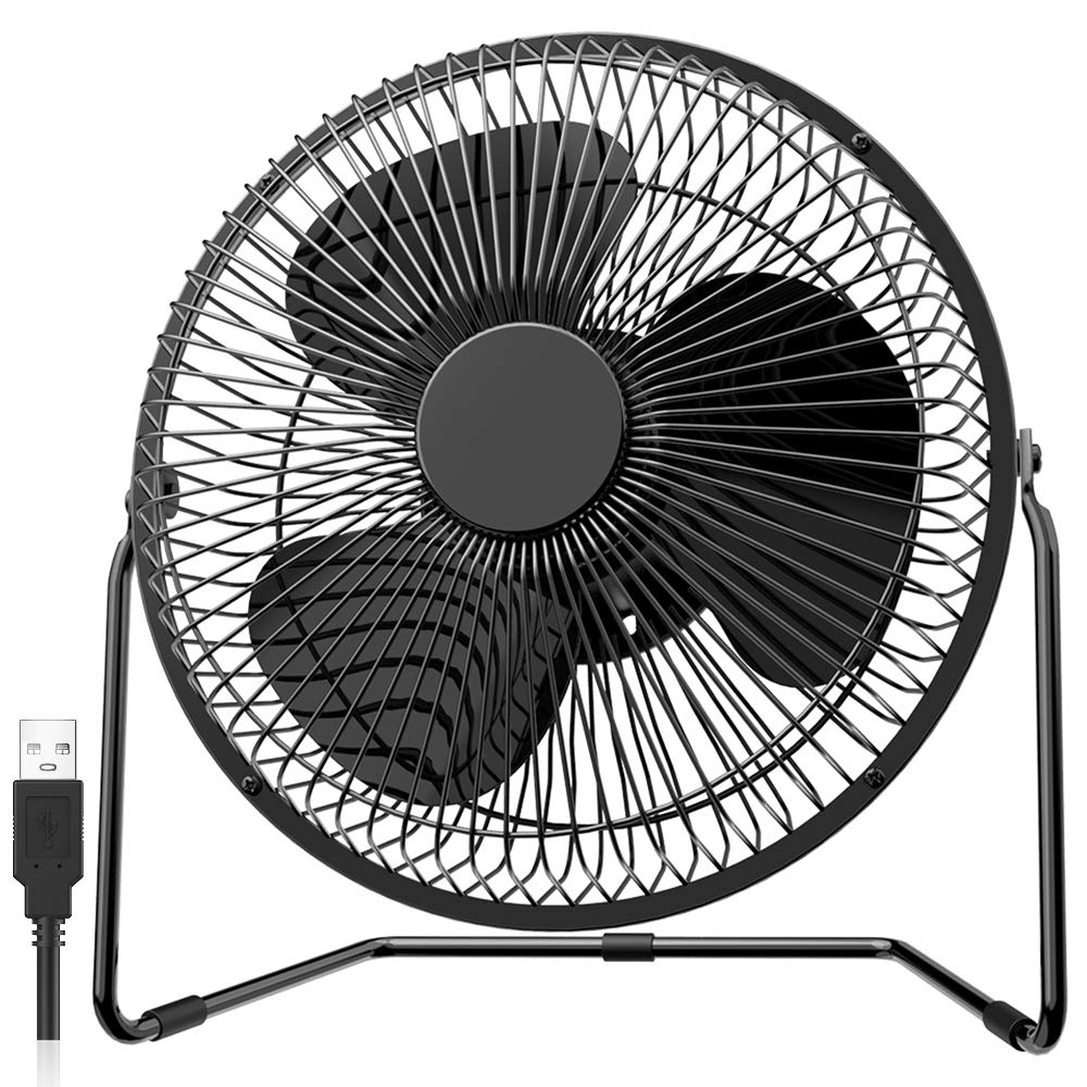 Easyacc 9 Inch Usb Desk Fan Ultra Quiet Usb Powered 360 Rotation Desktop Fan With Metal Frame, Portable Personal Cooling Fan Wit
