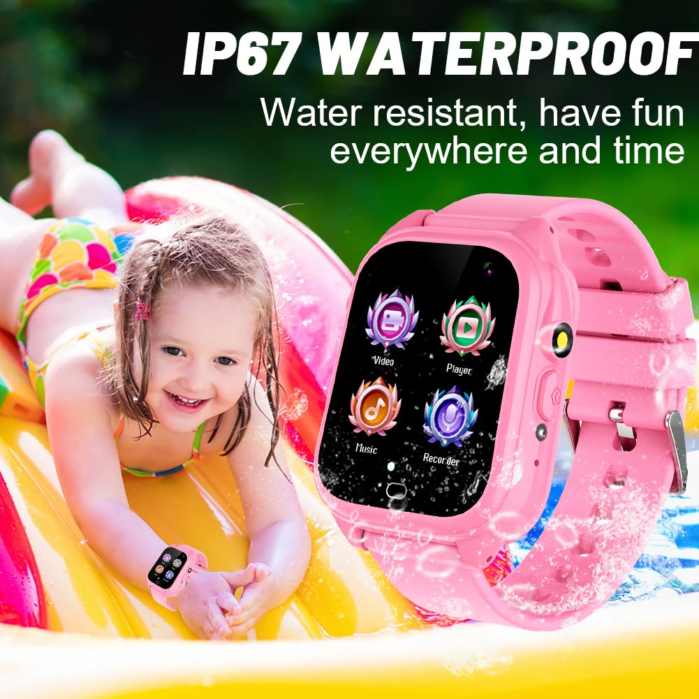 Kids Waterproof Smart Watch With 26 Game Hd Camera 1.44'' Touchscreen Pedometer Video Music Player Alarm Clock Calculator Learni