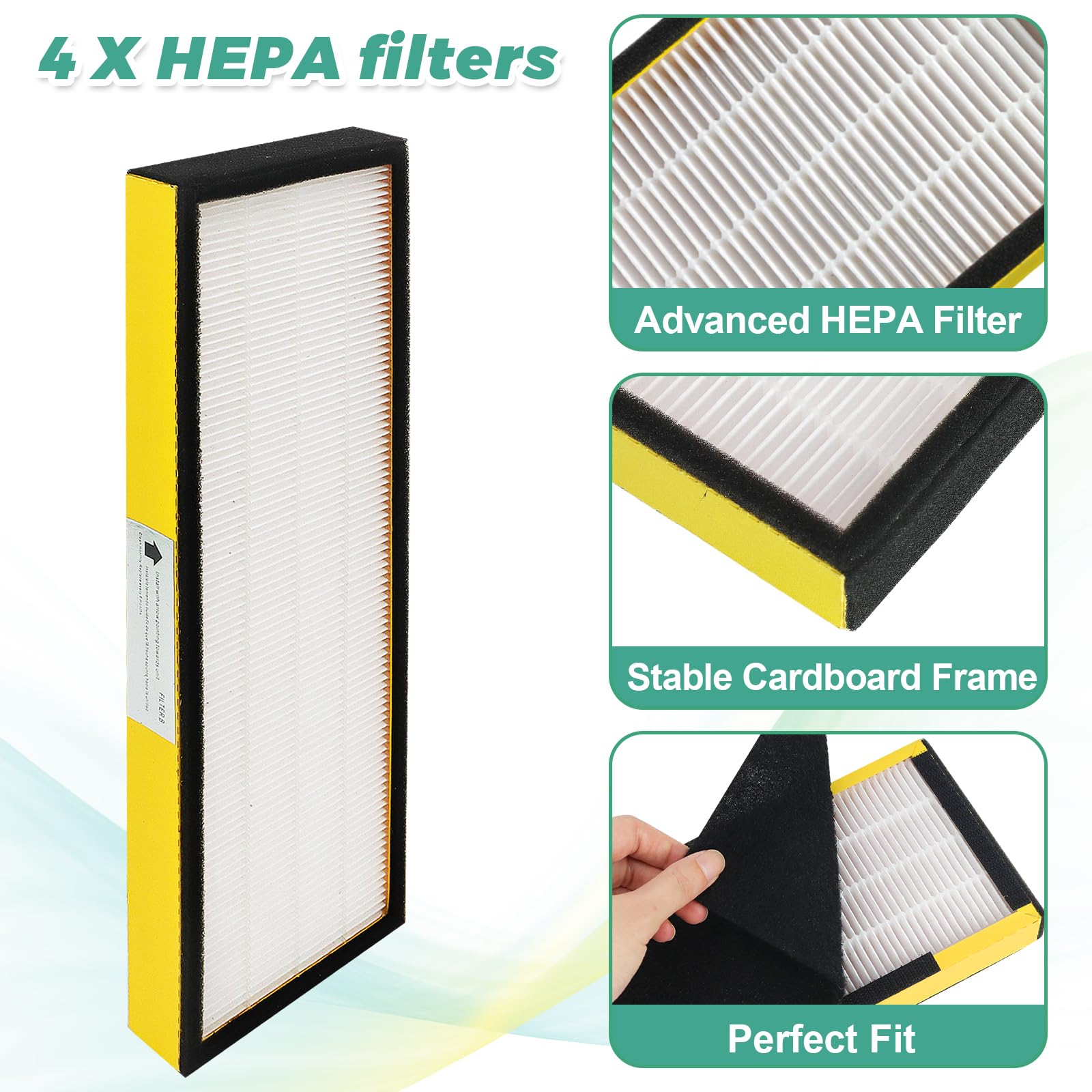 Flt4825 Hepa Filter B Compatible With Air Purifier Ac4825 Ac4825E Ac4300 Ac4800 Ac4900 Ac4850 By Techecook   4 X True H13 Hepa F