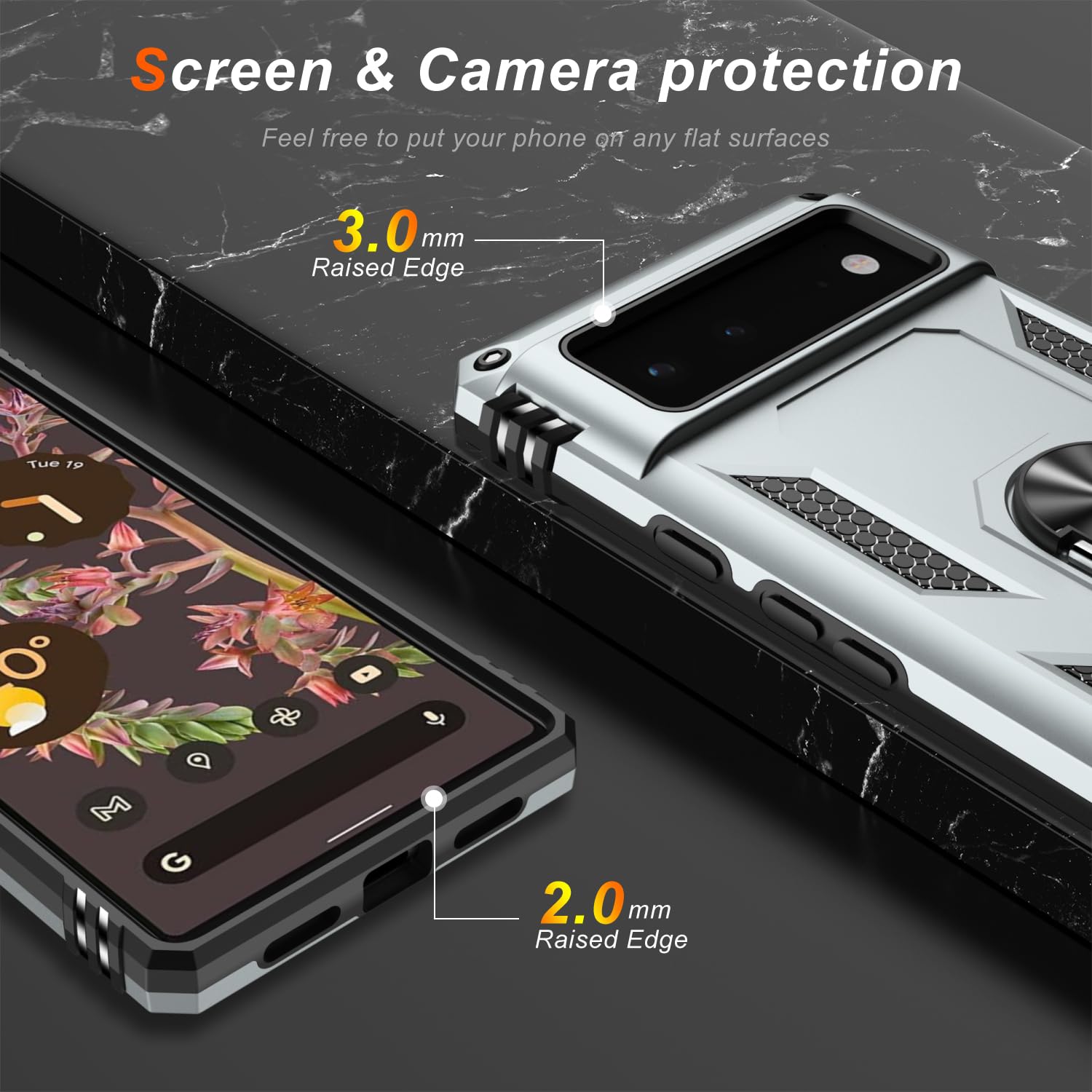 Lumarke For Google Pixel 6A Case With Screen Protector,Pass 16Ft. Drop Tested Military Grade Protective Phone Cover With Magneti