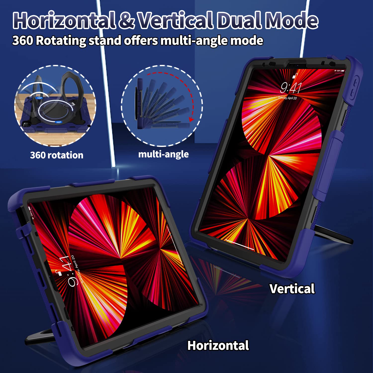 Roiskin For Ipad 9Th 8Th 7Th Generation Case(Ipad 10.2 Inch) With Hd Screen Protector For Kids[15Ft Drop Protection] Rugged Ipad