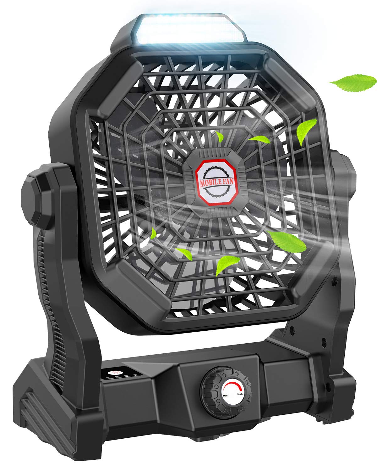 Camping Fan With Led Lantern, 10400 Mah 9 Inch Rechargeable Battery Powered Fan With 270Head Rotation, Stepless Speed And Quiet