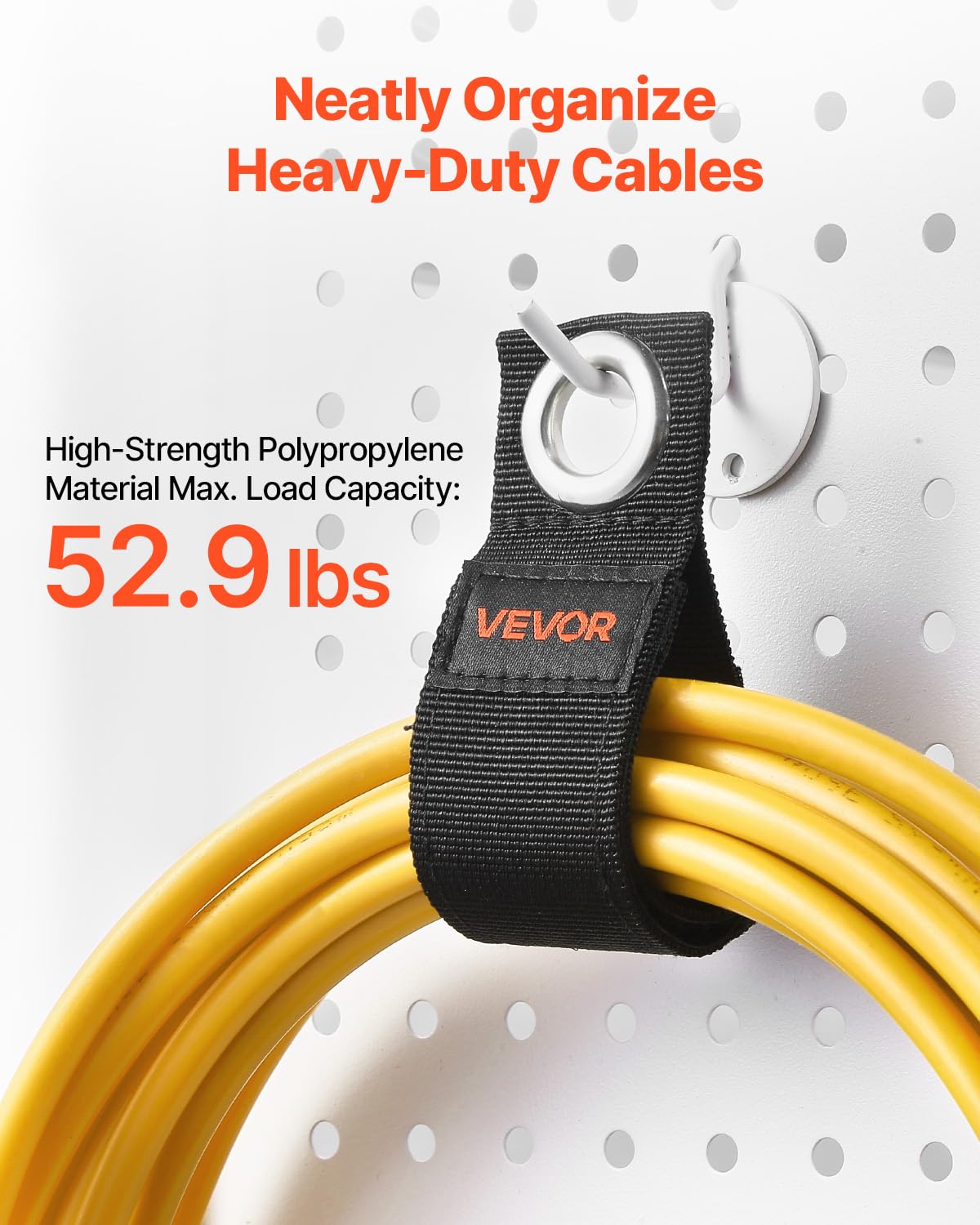 Vevor Extension Cord Straps, 8-Pack Cable Holder Organizer, Heavy-Duty Extension Cord Hanger For Garage Organization And Storage