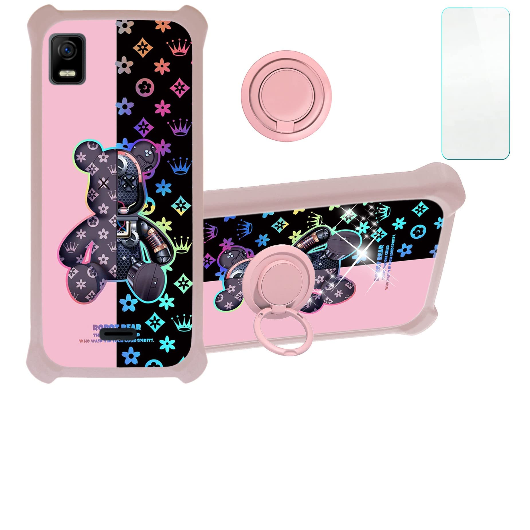 Jioeuinly Att Calypso 3 Case Compatible With Cricket Debut Smart 2022 Phone Case Cover [With Tempered Glass Screen Protector][Ha