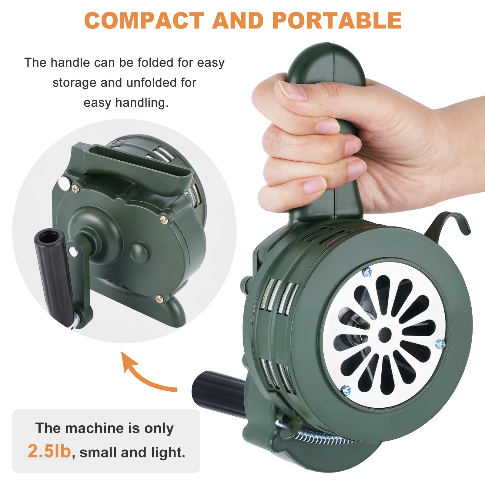 Saladulce Hand Crank Siren Horn Manual Operated Metal Alarm Handheld Air Raid Siren Portable Loud Manual Siren Emergency Safety