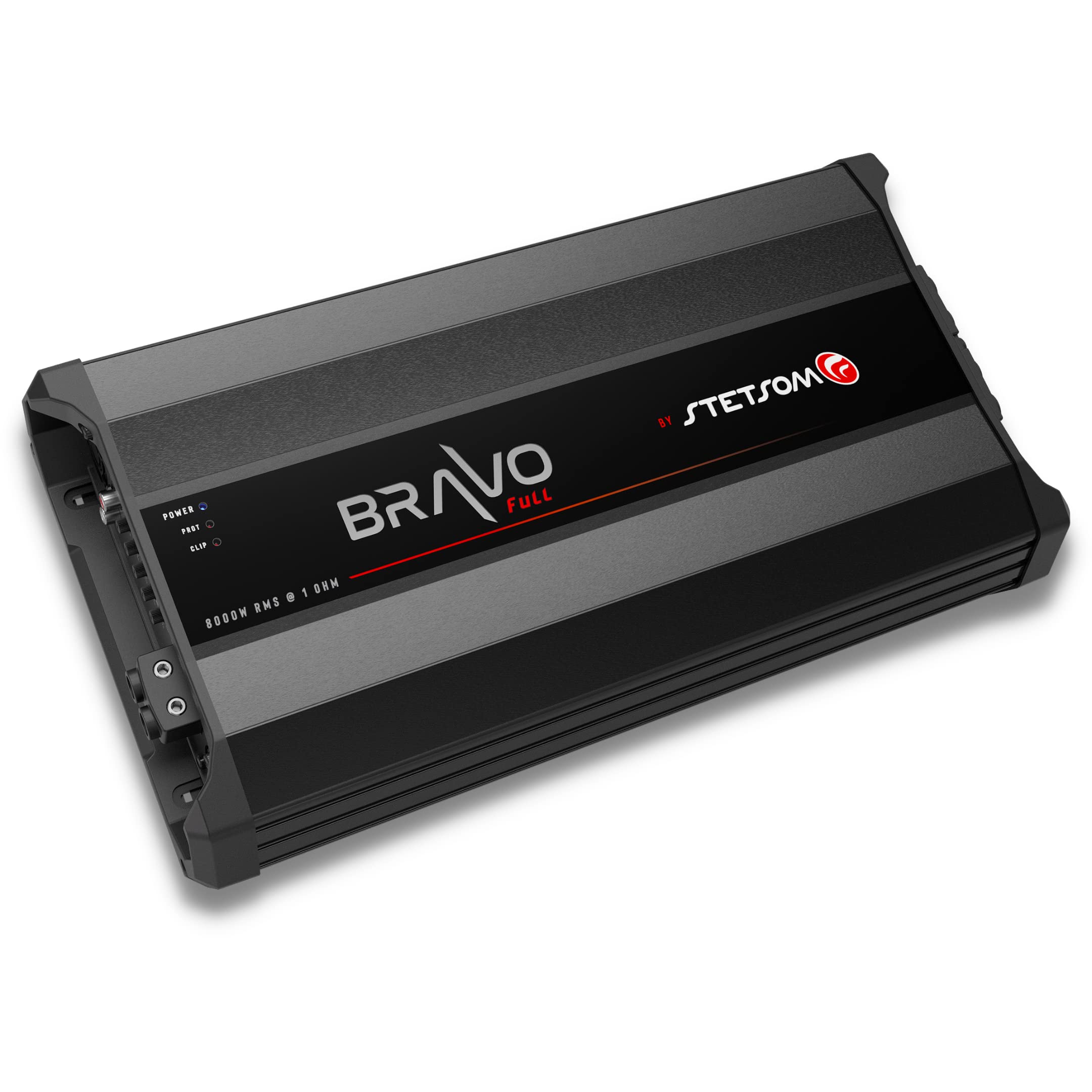 Stetsom Bravo Full 8000 1 Ohm Mono Car Amplifier, 8000.1 8K Watts Rms, 1O Stable Car Audio, Hd Sound Quality, Crossover & Bass B