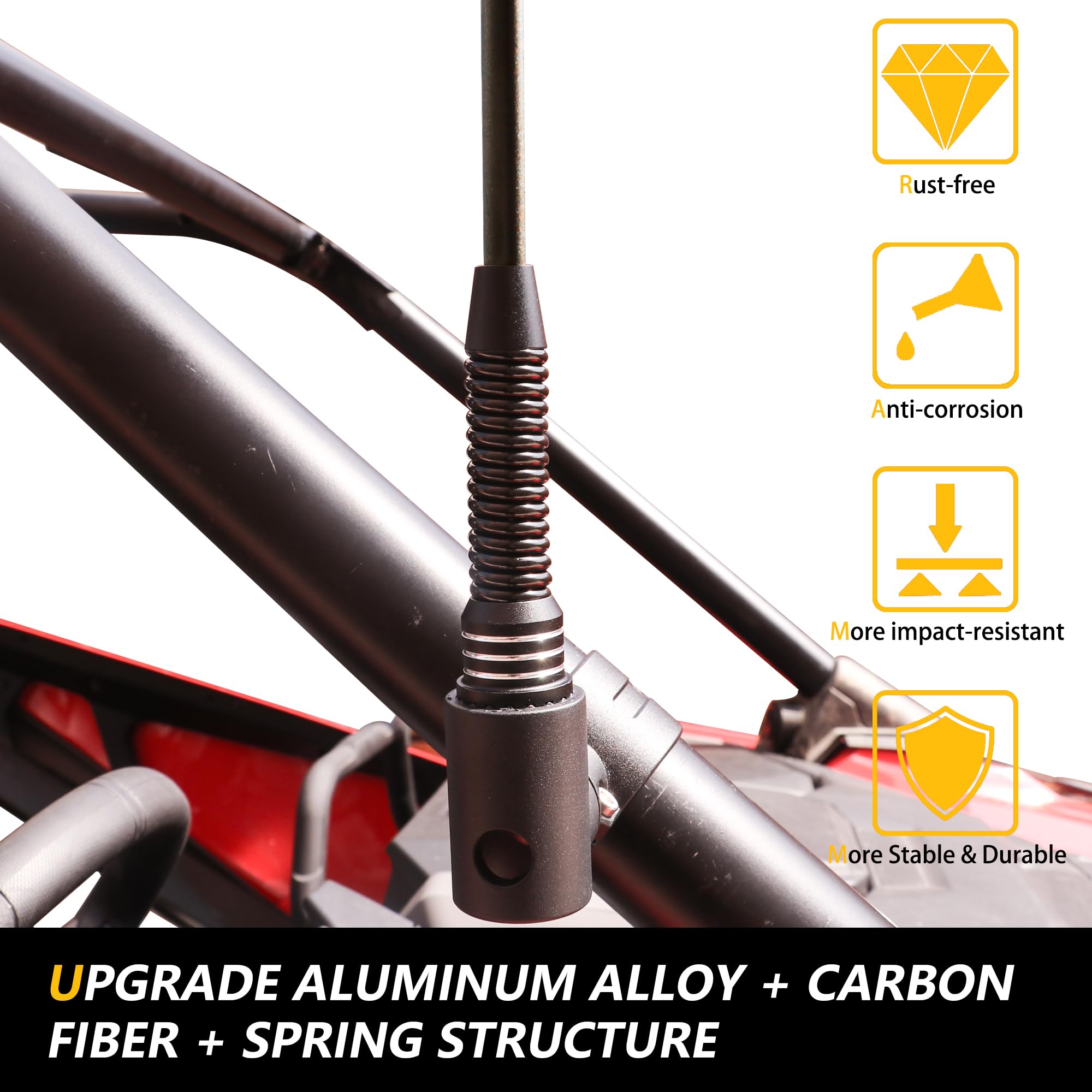 Rerpro Utv Flag Pole Holder Mount Atv Us Whip Flag Mount 1.75''-2'' Roll Bar Flag With Pole And Mount Bracket For Polaris Rzr Ra