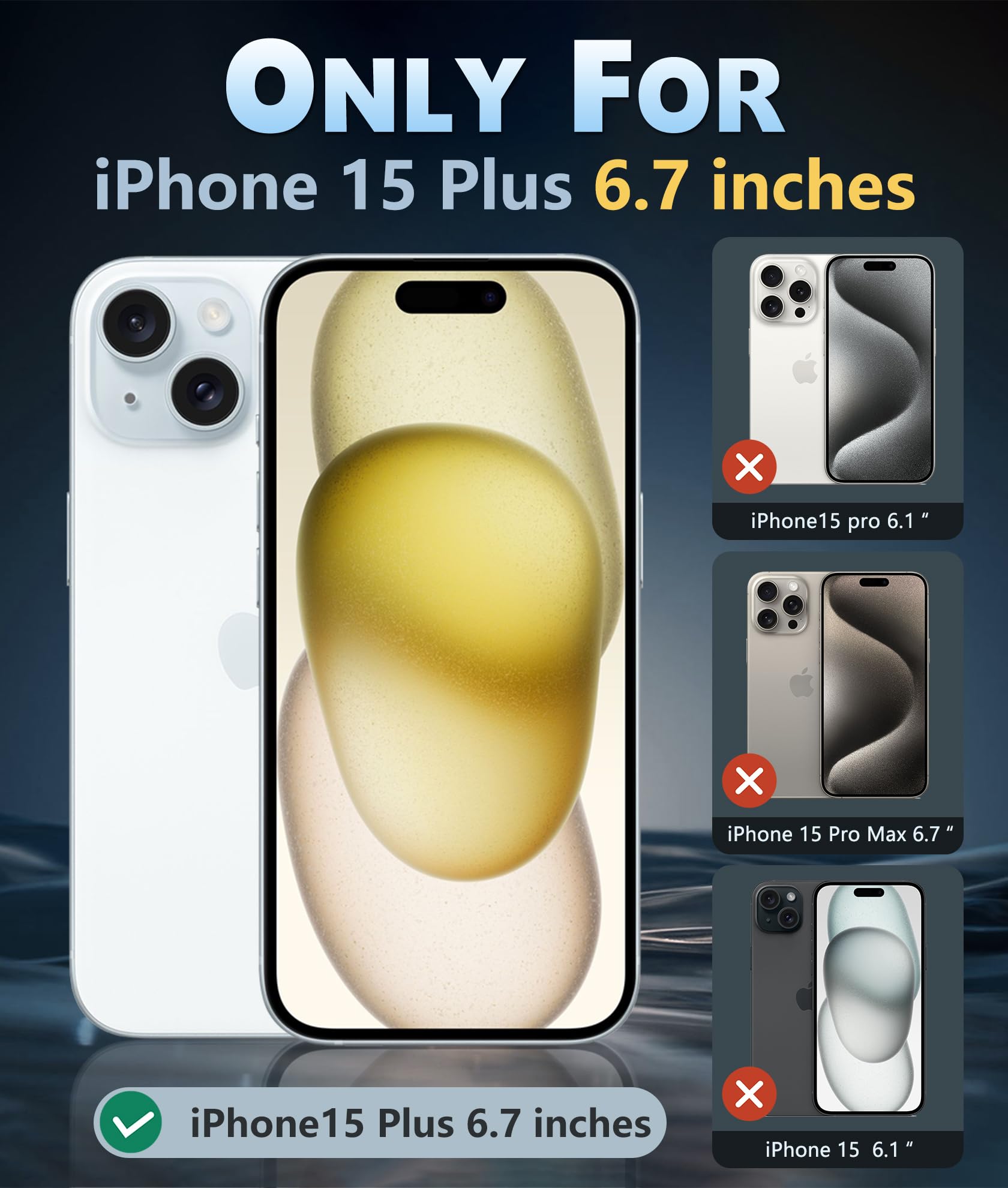 Fntcase For Iphone 15 Plus Case: [Anti Yellowing] [Military Grade Drop Protection] Anti Scratch Shockproof Slim Fit Protective B