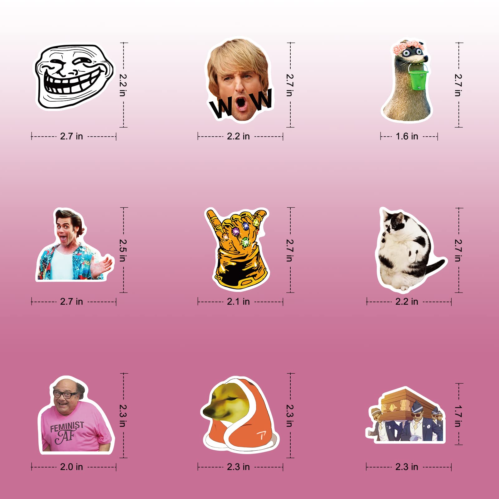 Meme Stickers 300 Pcs Funny Stickers,Funny Stickers For Adults,Vinyl Stickers Waterproof For Adults,Laptop Sticker Pack,Bumper,W
