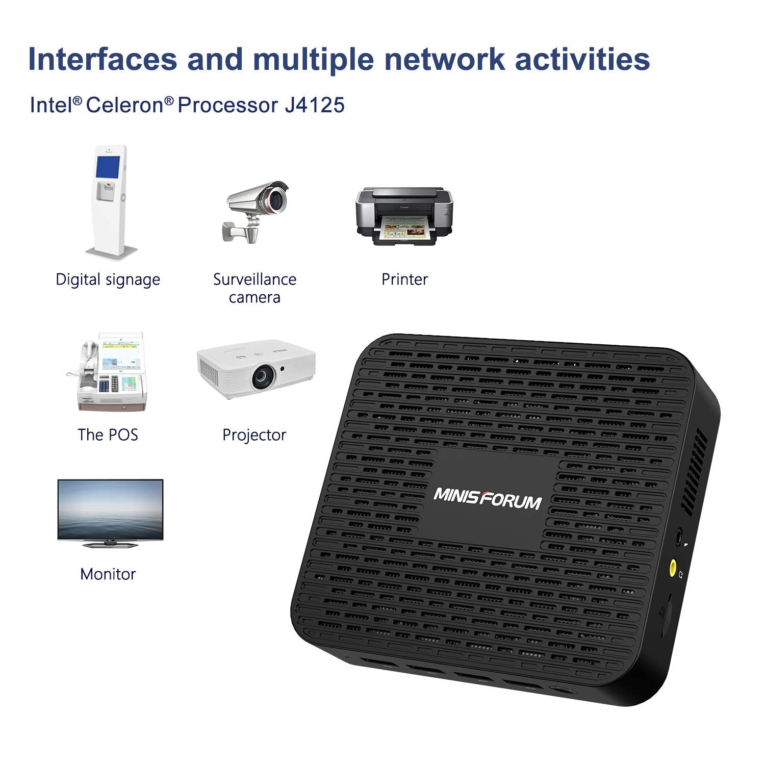 Mini Pc 8Gb Ddr4 256Gb Ssd Intel Celeron J4125 Processor Quad Core(Up To 2.7Ghz),4X Usb 3.0 Ports, Gigabit Ethernet,Digital Mic,