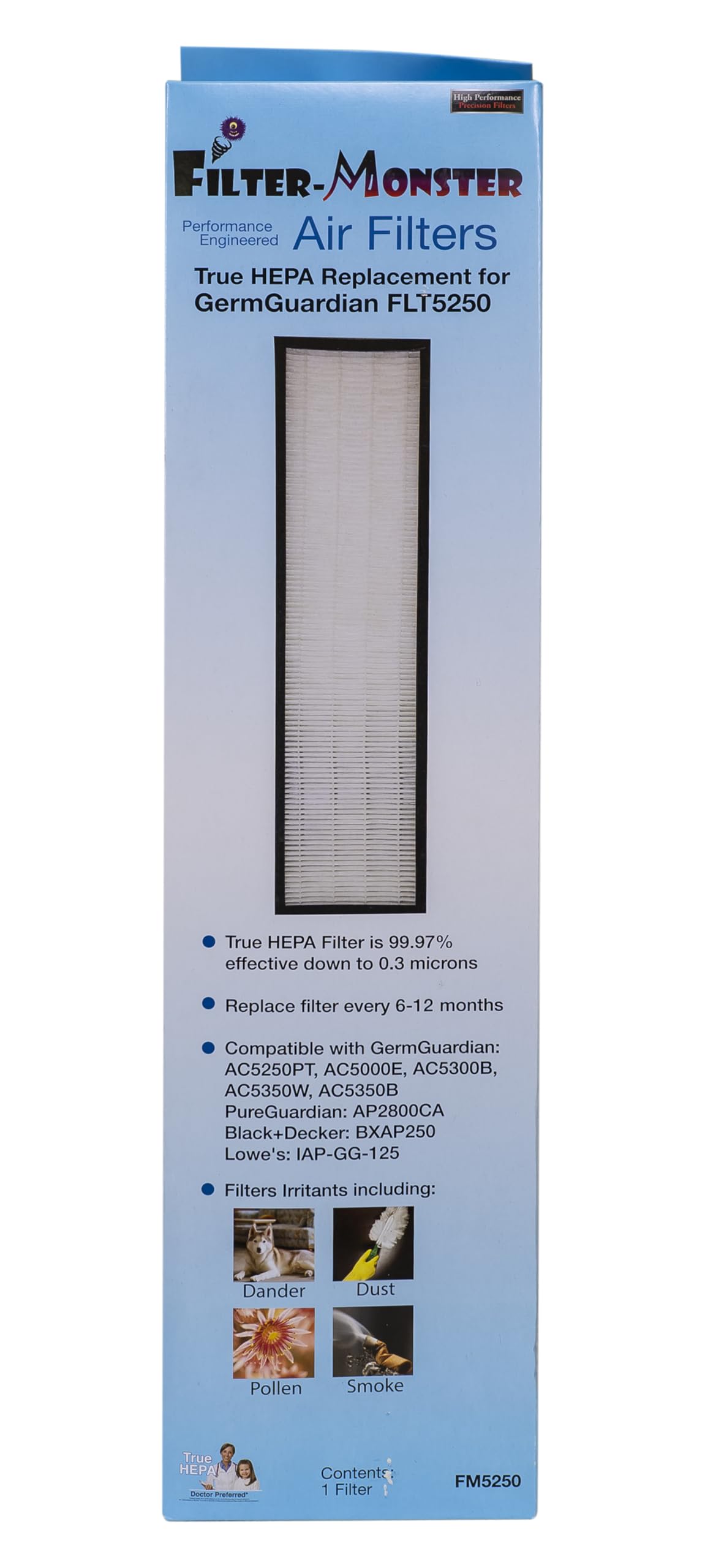 Filter Monster   Replacement Hepa Filter   Compatible With Idylis Fil Gg 125 Filter For Idylis Air Purifier Model Iap Gg 125, 1