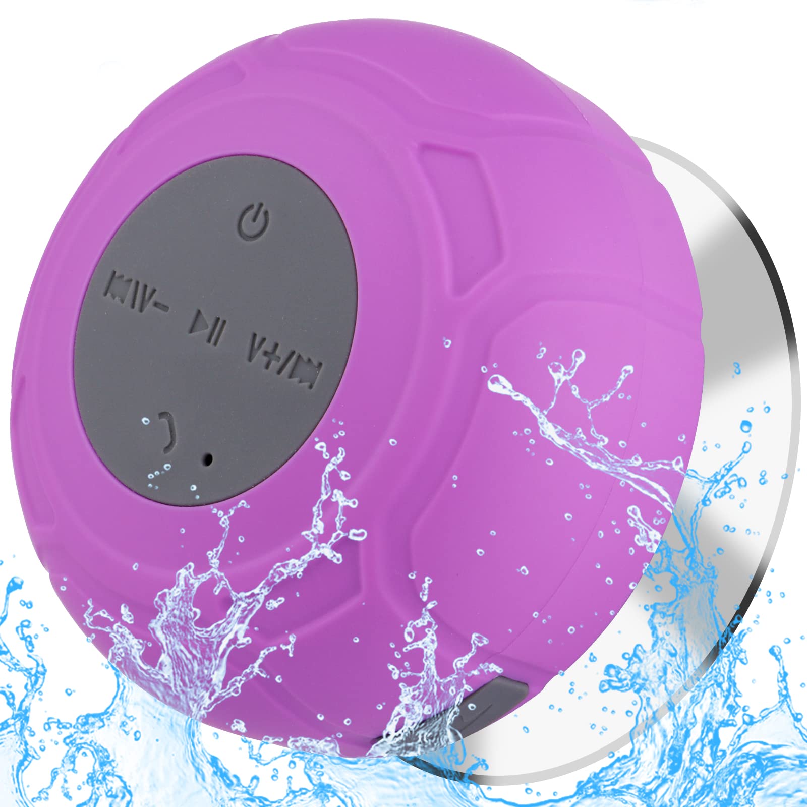 Annlend Bluetooth Shower Speaker Waterproof Portable Wireless Water Resistant Speaker Suction Cup,Built In Mic Speakerphone For 