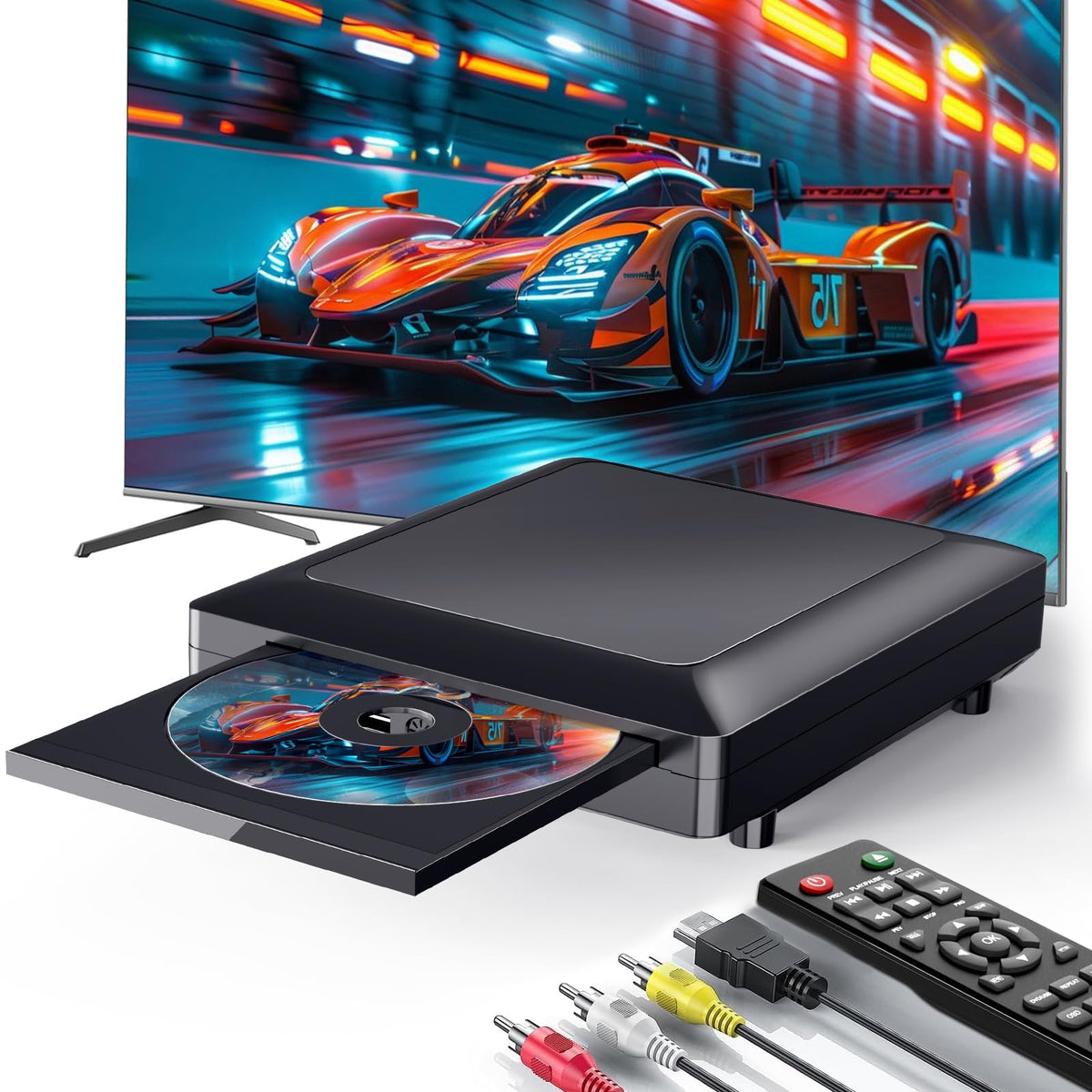Ceihoit Mini Hd Dvd Player, Cd Players For Home, Dvd Players For Tv, Hdmi And Rca Cable Included, Up Convert To Hd 1080P, All Region, Breakpoint Memory, Built In Pal/Ntsc, Usb 2.0