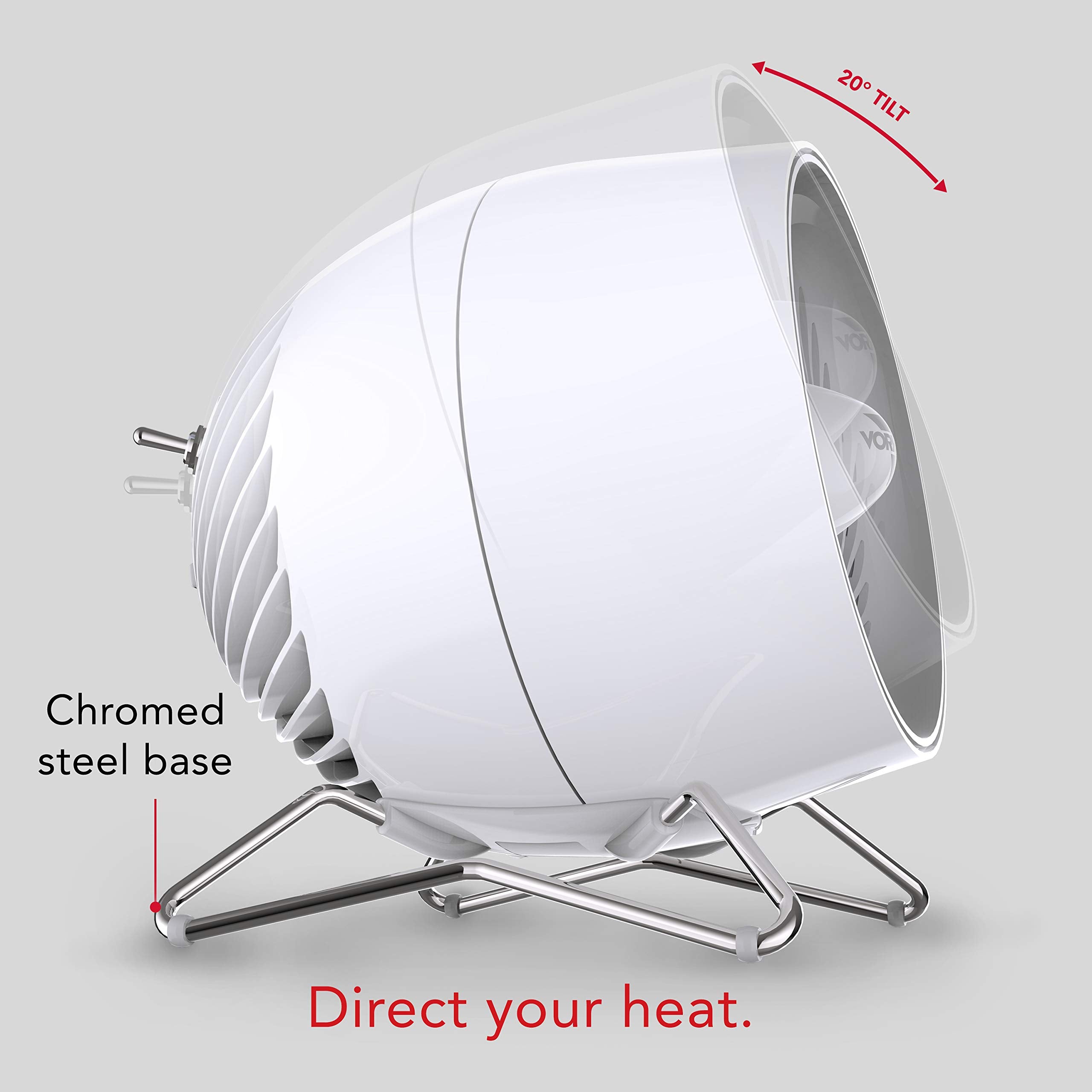 Vornado Pivot Heat Electric Space Heater With 20 Degrees Of Tilt, Adjustable Thermostat, Advanced Safety Features, For Home And