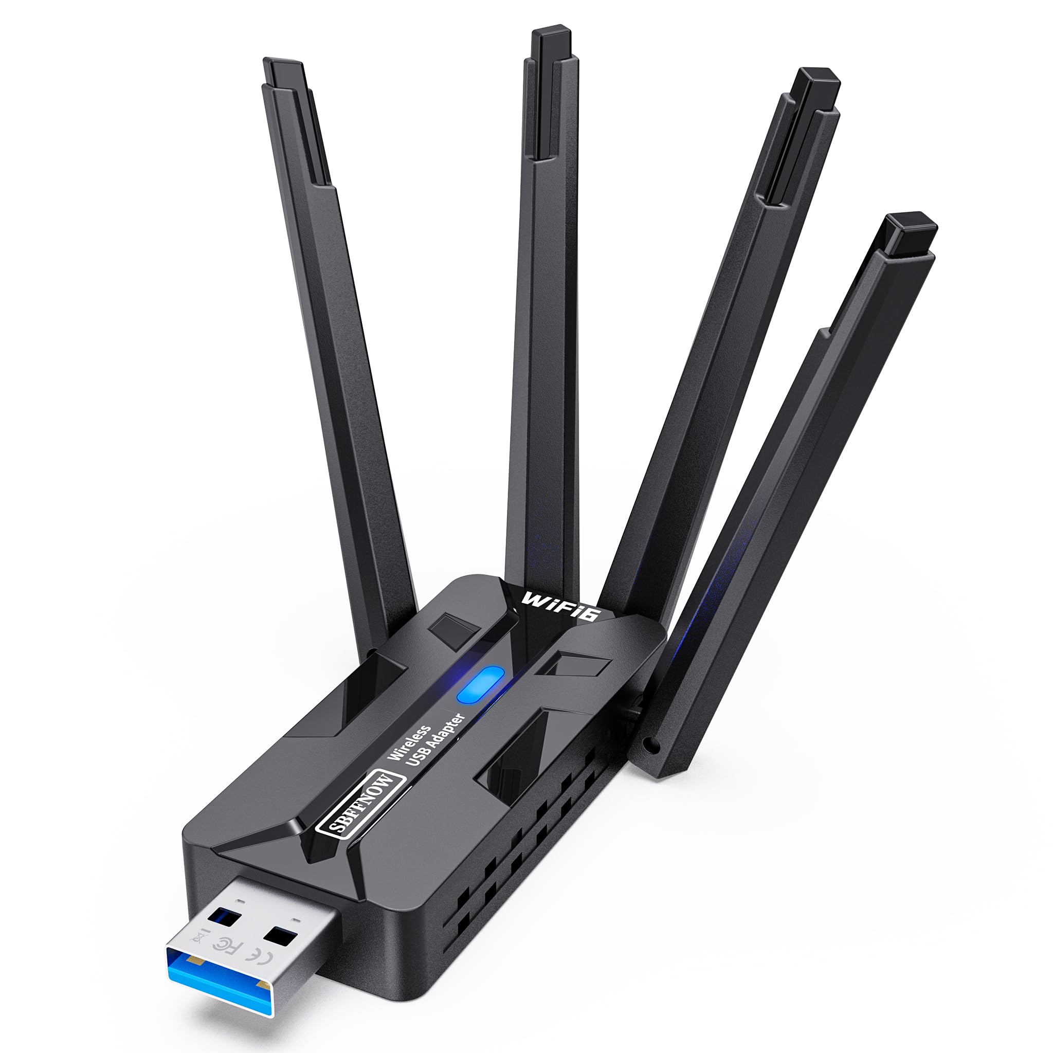 Wireless USB WiFi Adapter for PC 1800Mbps 4 HighGain 8Dbi Antennas 5GHz/2.4GHz WiFi Adapter for Desktop PC Laptop Long Range Si