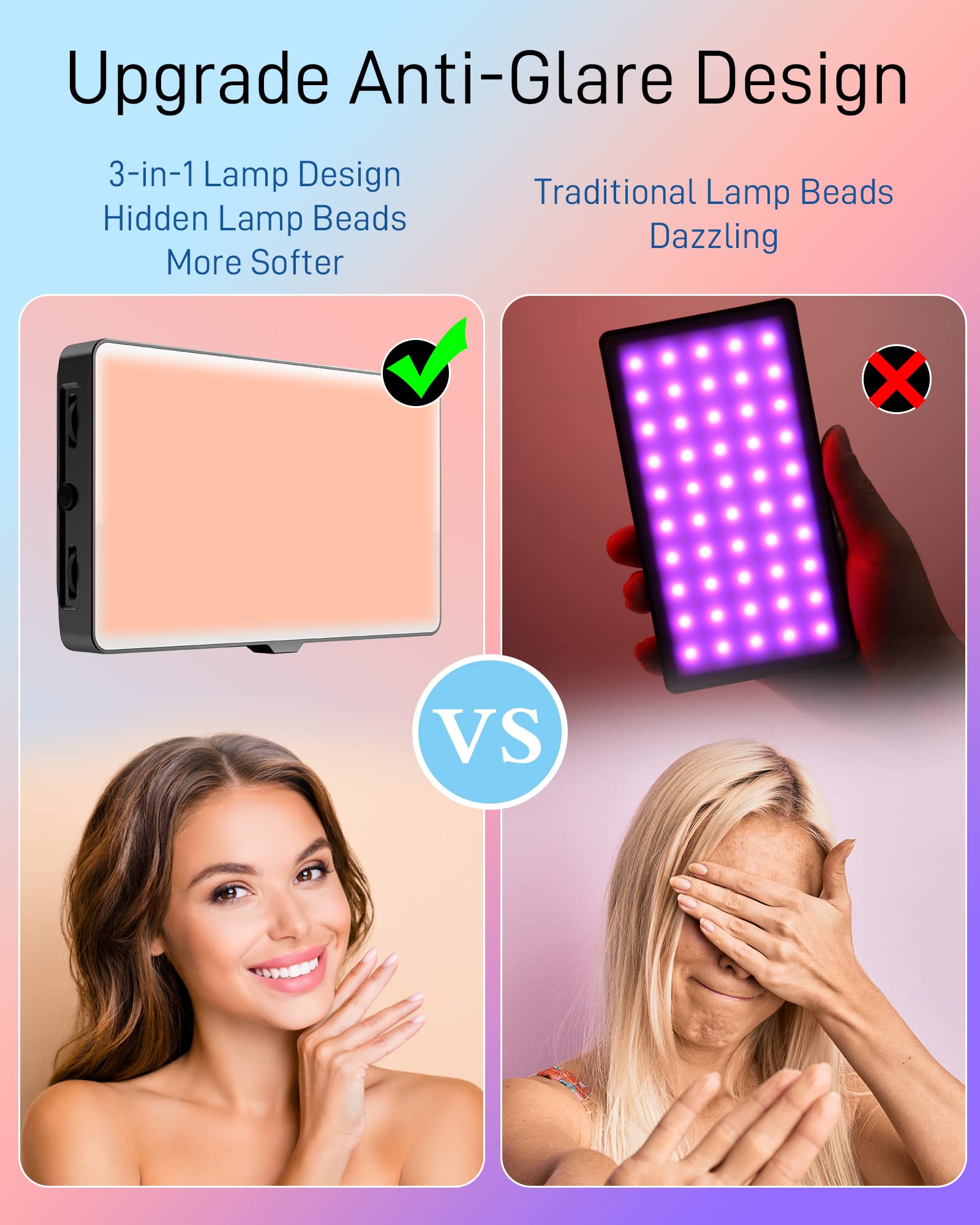 Frandek Portable Light For Photography, 4000Mah Rechargeable Rgb On Camera Video Lights 360Full Color, Led Soft Video Conference