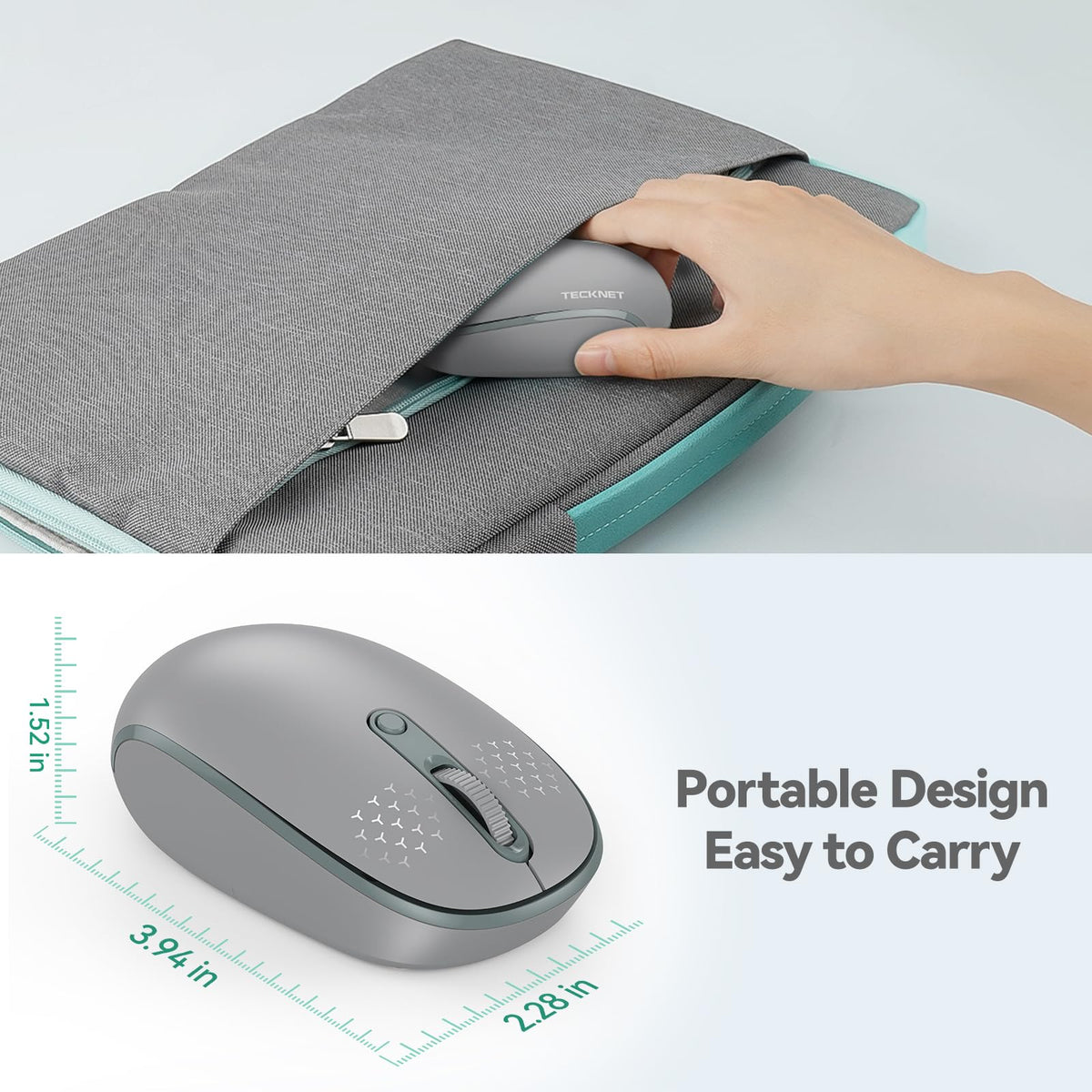 Tecknet Wireless Mouse, 2.4G Quiet Computer Mouse With Usb Receiver, 4 ...