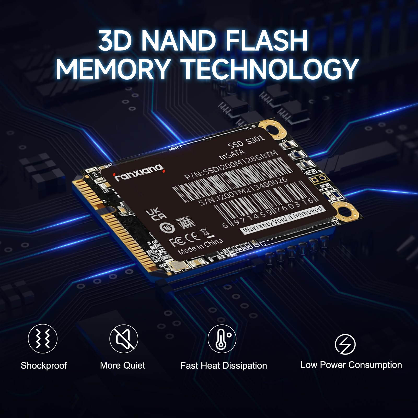 Fanxiang S301 512Gb Msata Ssd Mini Sata Iii 6Gb/S Internal Solid State Drive, 3D Nand, Compatible With Ultrabook Desktop Pc Lapt