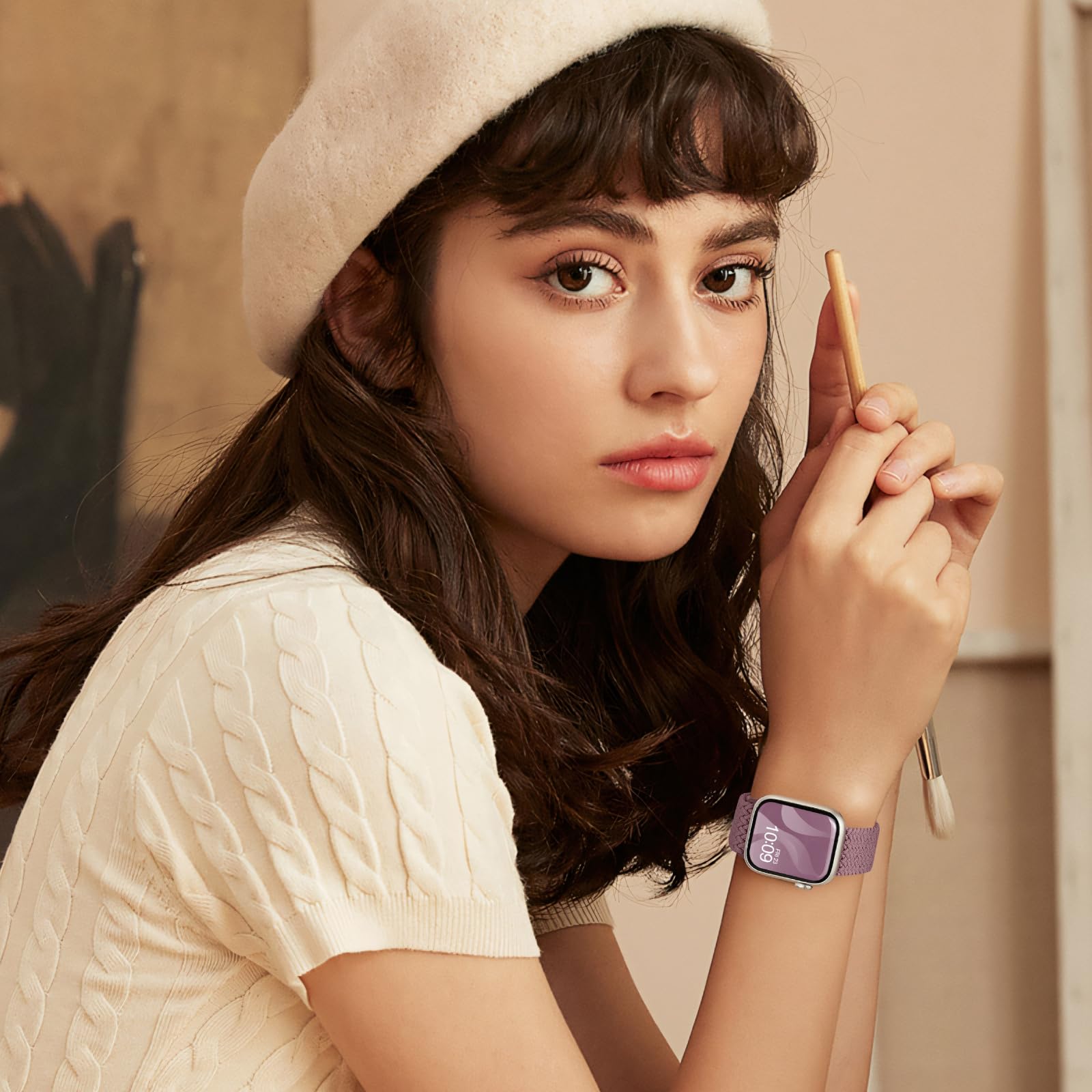 8 Pack Braided Stretchy Solo Loop Compatible With Apple Watch Bands For Women 40Mm 38Mm 41Mm 44Mm 46Mm 45Mm 42Mm 49Mm Men, Adjus