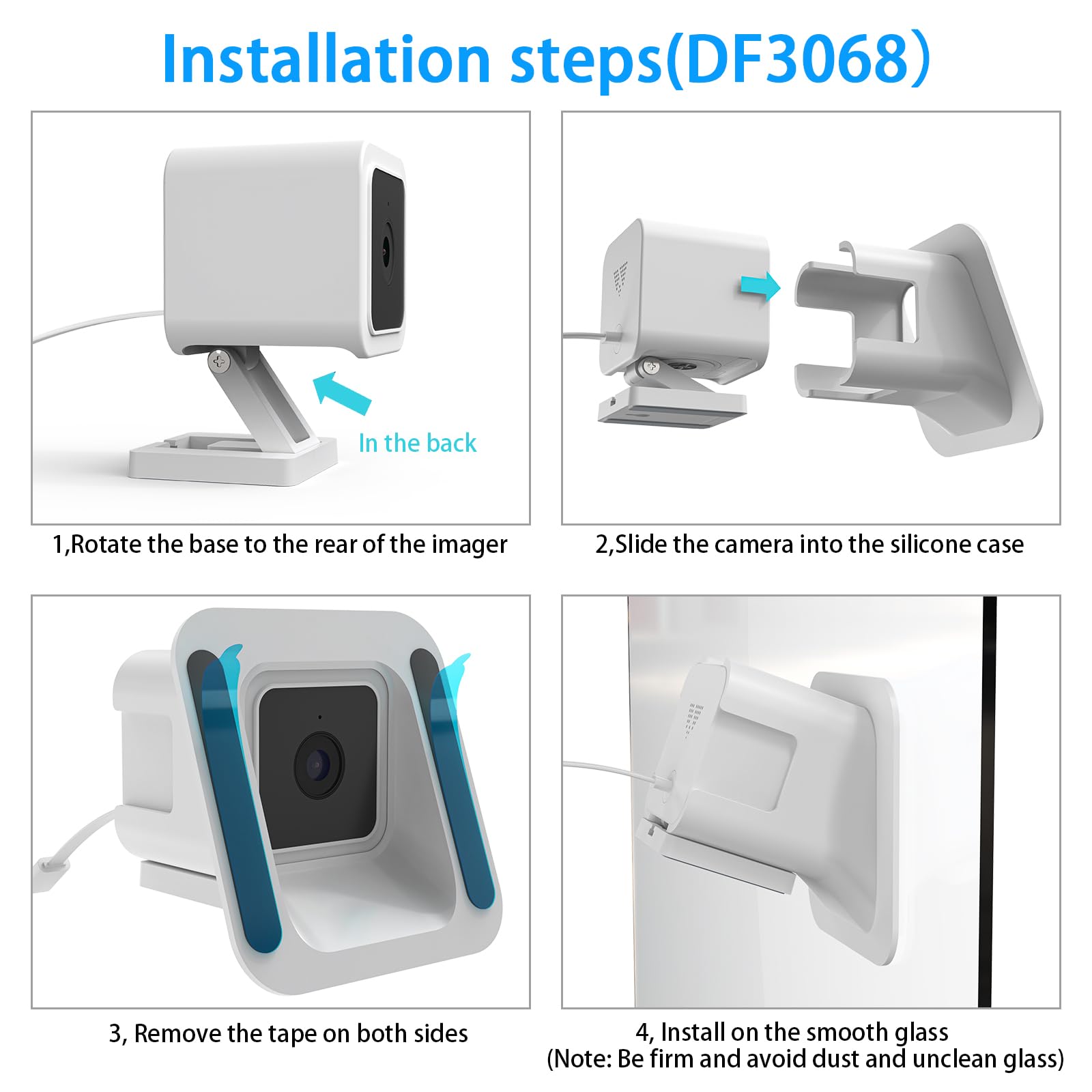 Msaff Window Mount For Wyze Cam V3/V3 Pro/V4, Angle Tilt (Up/Down/Left/Right), No Screws, No Reflections, Glass Windows/Doors Br