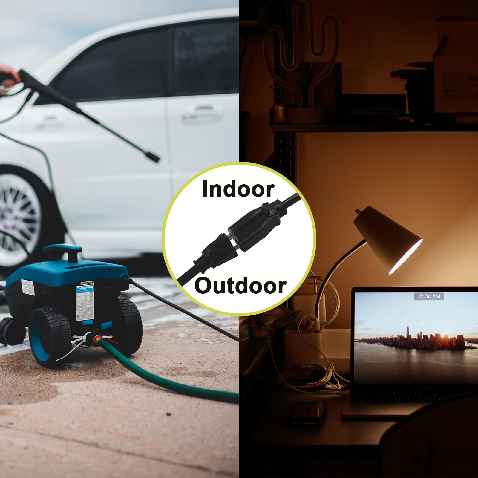 25 Ft 16/3 Outdoor Extension Cord Waterproof   16 Gauge 3 Prong Electric Cord, Sjtw, 13A 1625W 125V, Grounded Plug Extension Wir