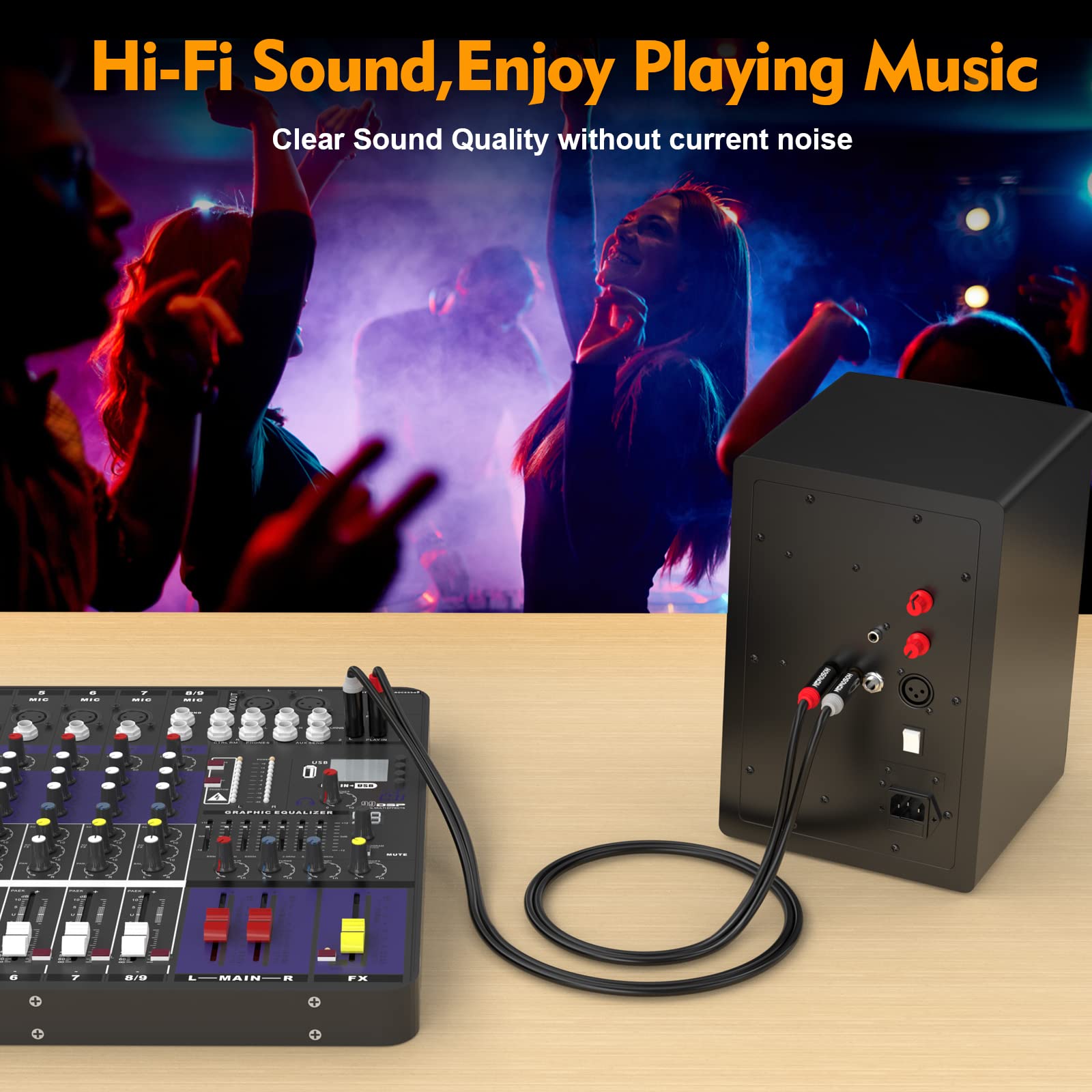 Hosongin Dual 1/4 Inch Ts To Dual 1/4 Inch Ts Stereo Interconnect Insert Cable For Amplifer Mixer, 20 Feet, Pvc Jacket Gold Plated Plug Double Shielding